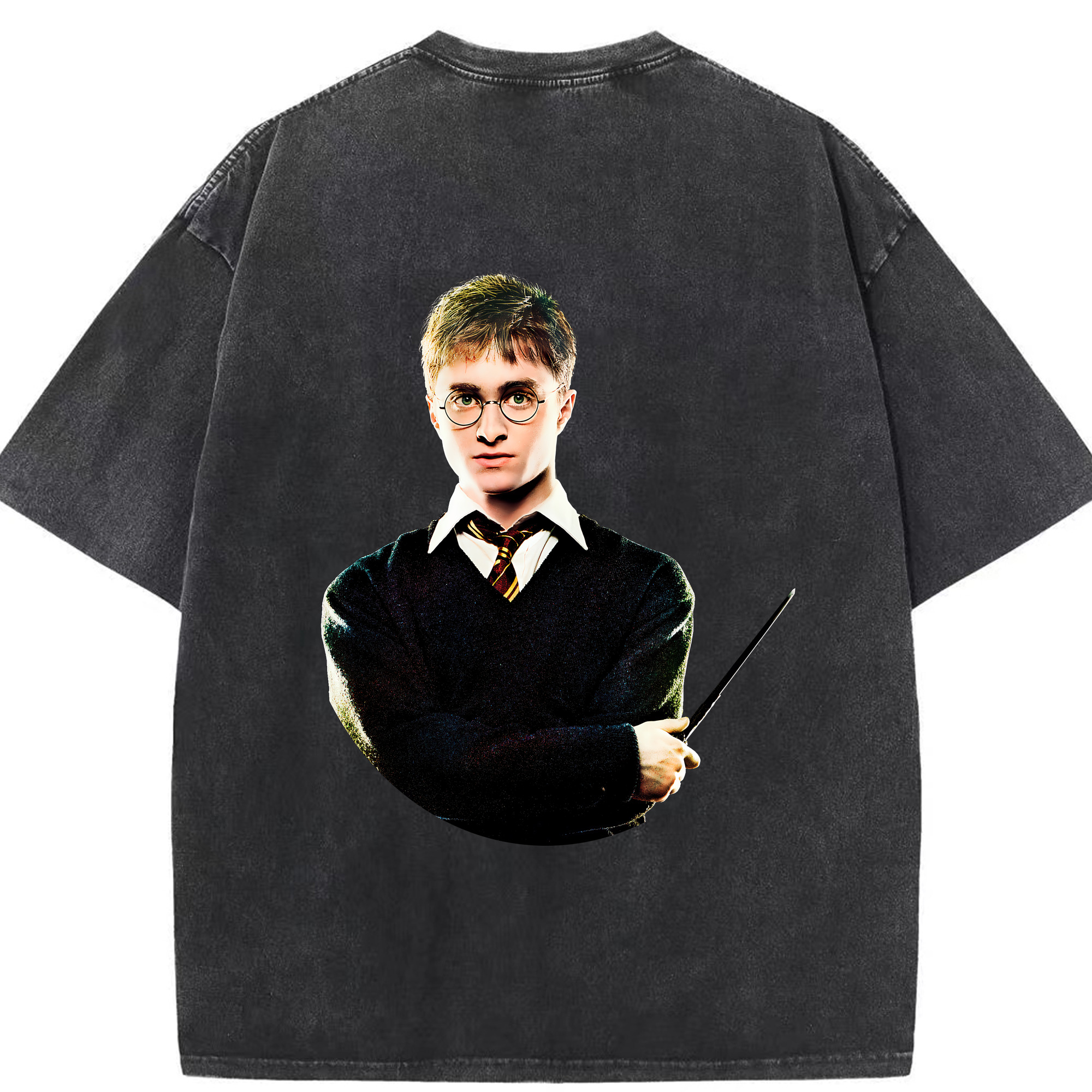 （画像用） Harry Potter ハリー・ポッターシリーズ 綿100% ヴィンテージ風 半袖Tシャツ（背面プリント）