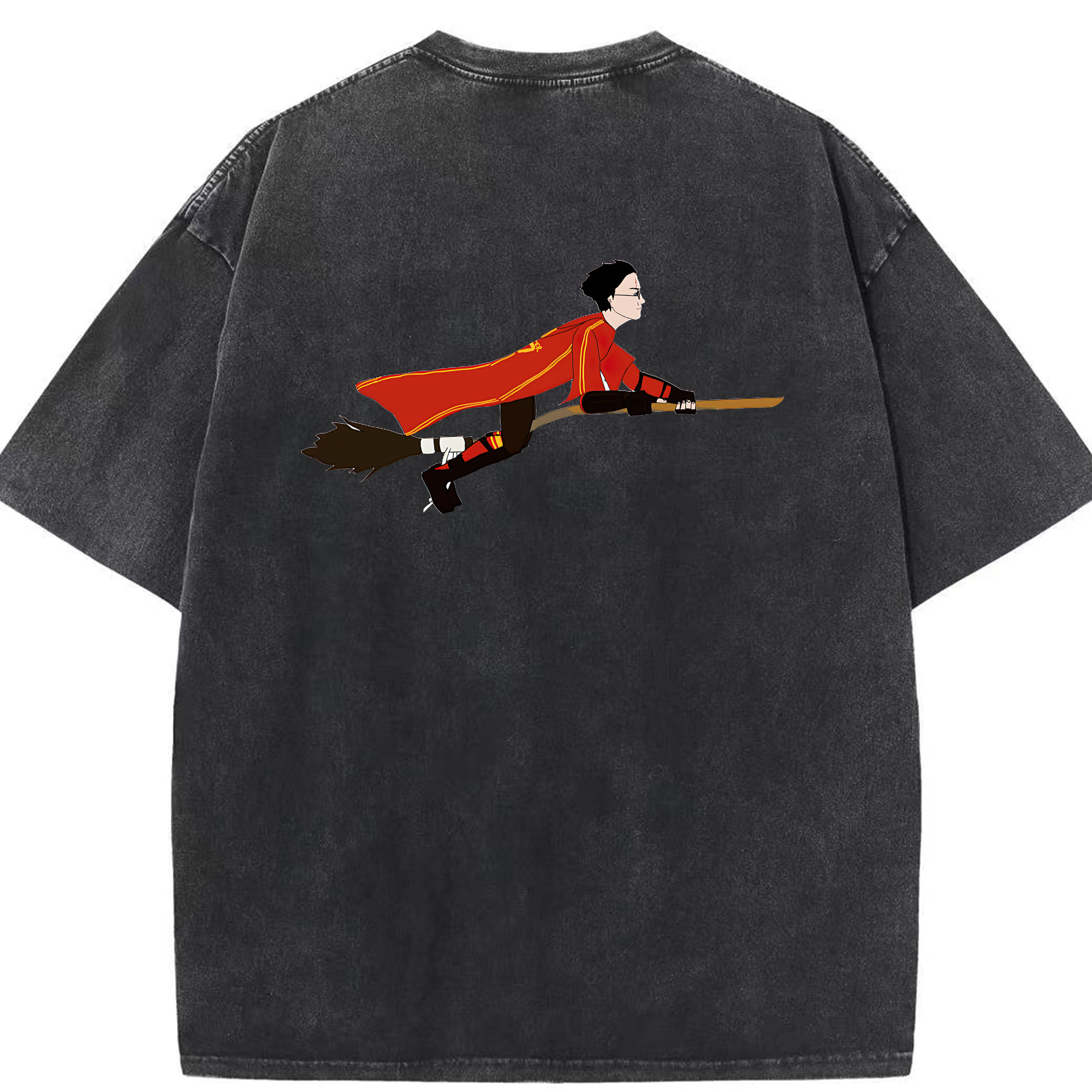 （画像用） Harry Potter ハリー・ポッターシリーズ 綿100% ヴィンテージ風 半袖Tシャツ（背面プリント）