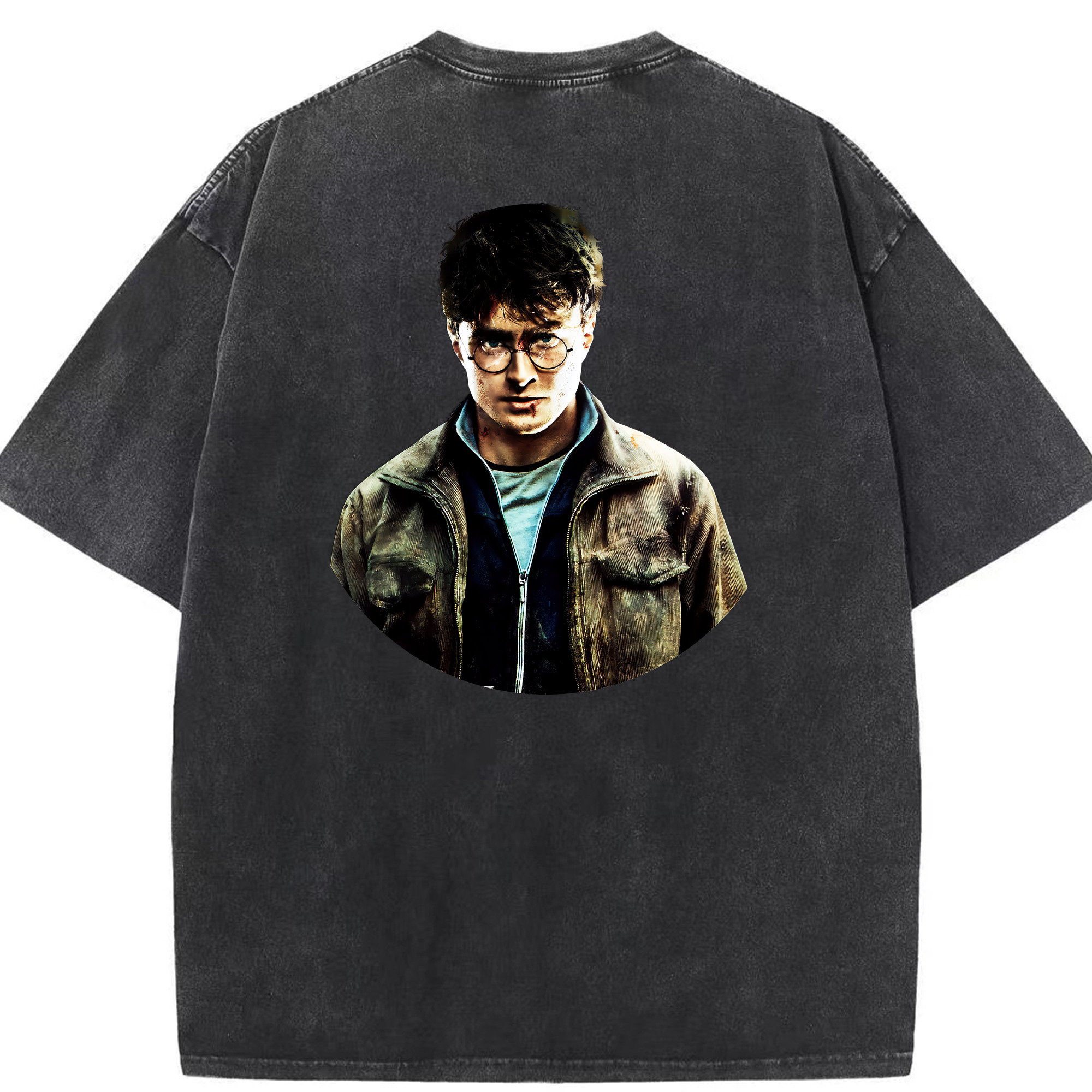 （画像用） Harry Potter ハリー・ポッターシリーズ 綿100% ヴィンテージ風 半袖Tシャツ（背面プリント）