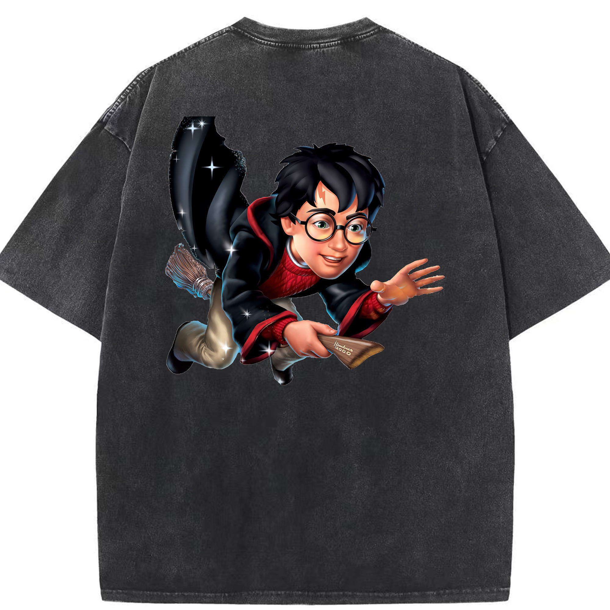 （画像用） Harry Potter ハリー・ポッターシリーズ 綿100% ヴィンテージ風 半袖Tシャツ（背面プリント）
