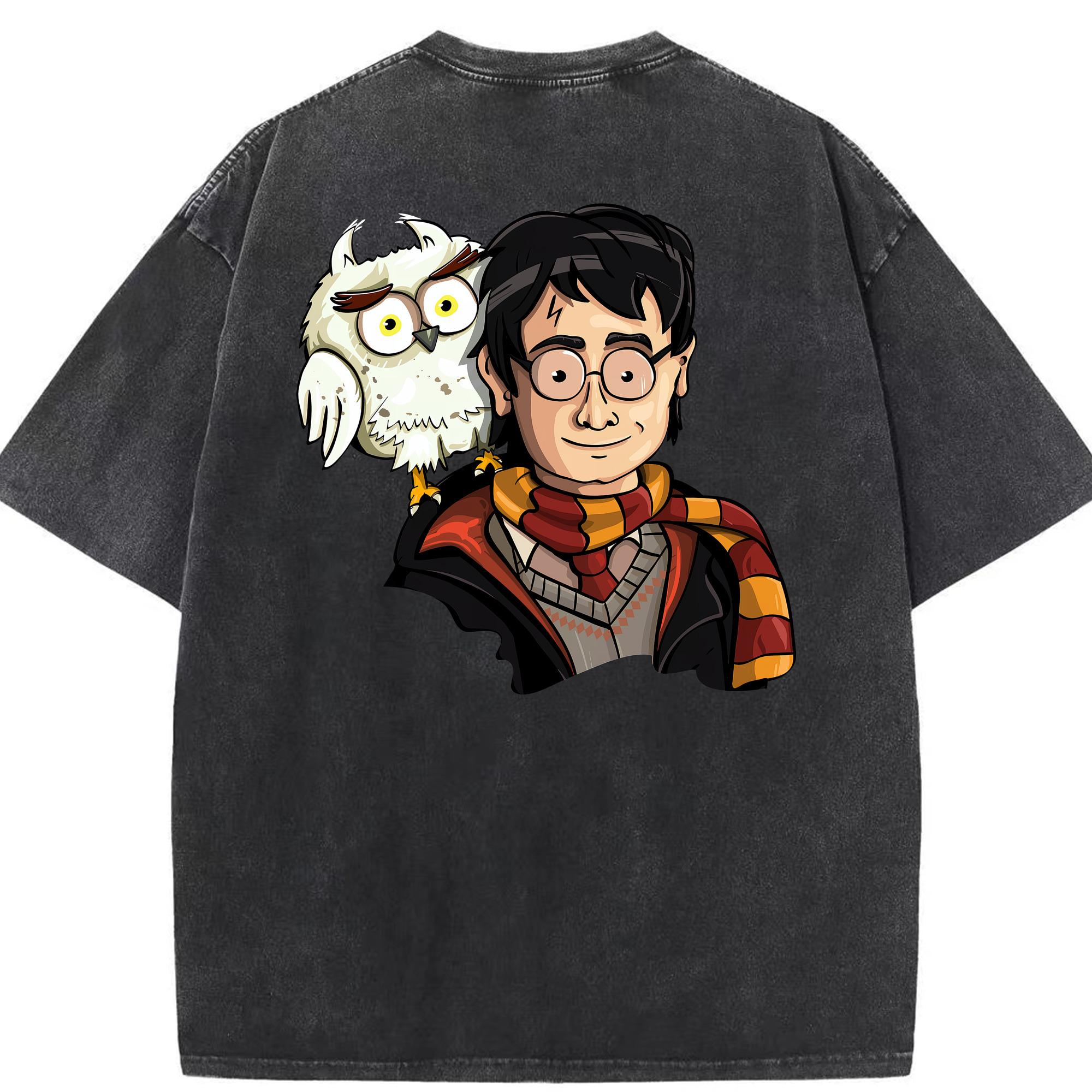 （画像用） Harry Potter ハリー・ポッターシリーズ 綿100% ヴィンテージ風 半袖Tシャツ（背面プリント）