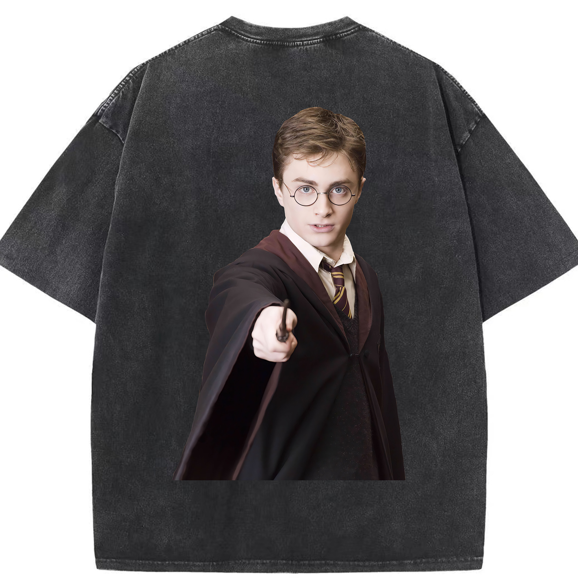 （画像用） Harry Potter ハリー・ポッターシリーズ 綿100% ヴィンテージ風 半袖Tシャツ（背面プリント）