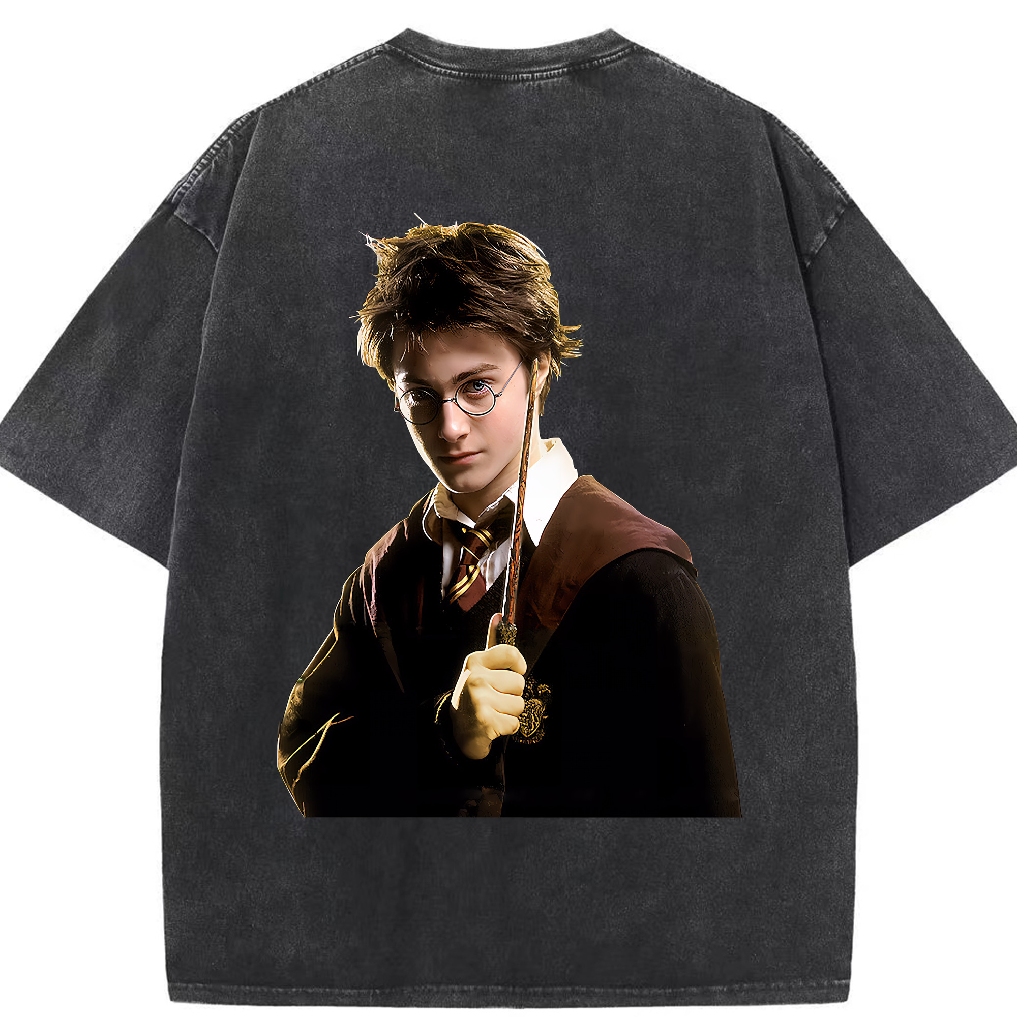 （画像用） Harry Potter ハリー・ポッターシリーズ 綿100% ヴィンテージ風 半袖Tシャツ（背面プリント）