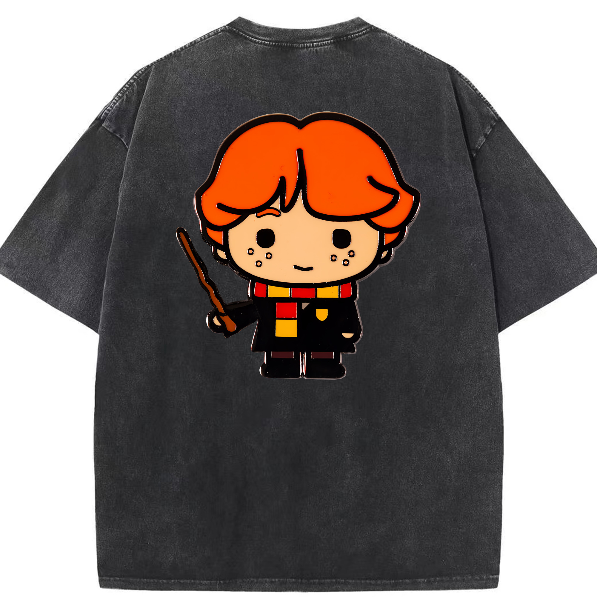 （画像用） Harry Potter ハリー・ポッターシリーズ 綿100% ヴィンテージ風 半袖Tシャツ（背面プリント）