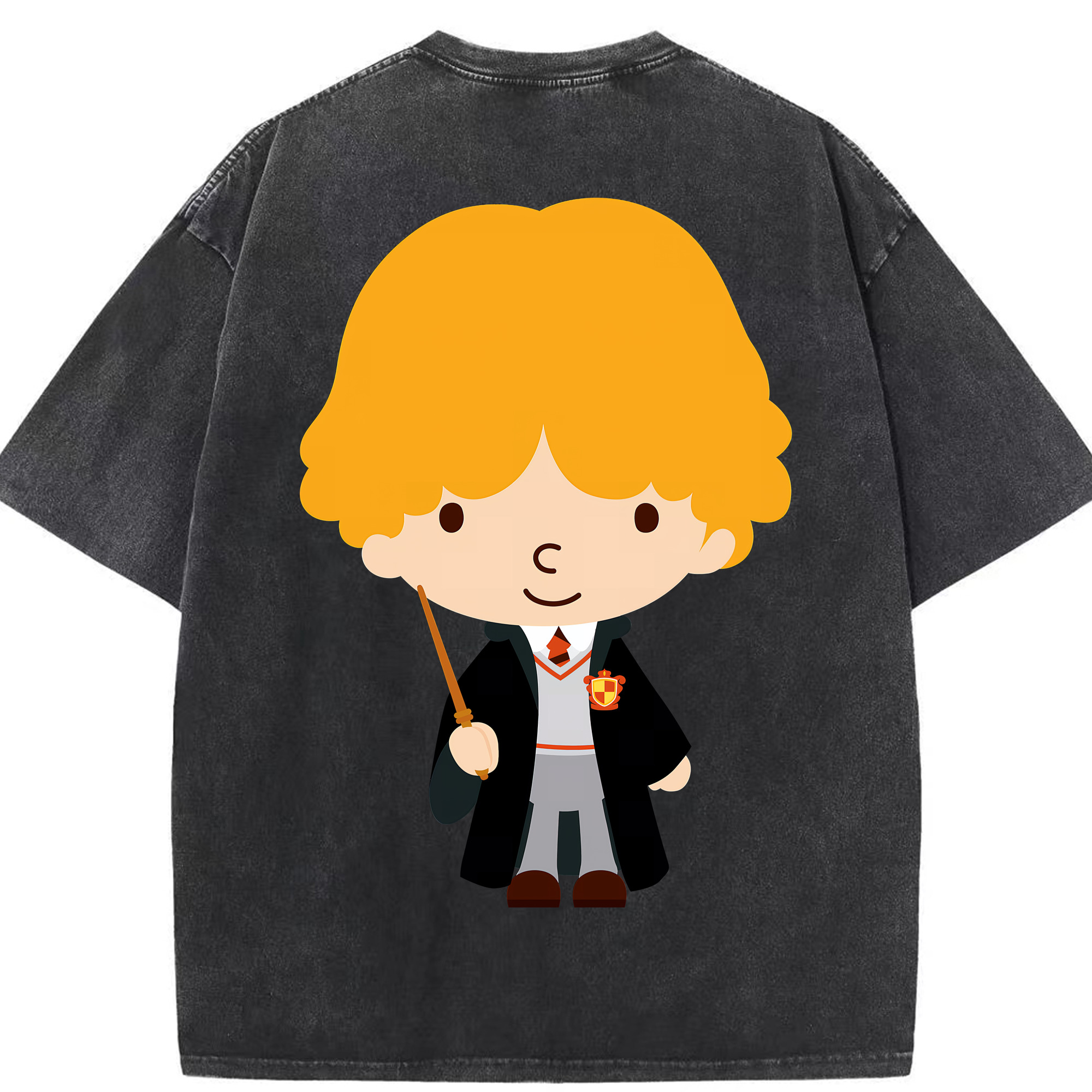 （画像用） Harry Potter ハリー・ポッターシリーズ 綿100% ヴィンテージ風 半袖Tシャツ（背面プリント）