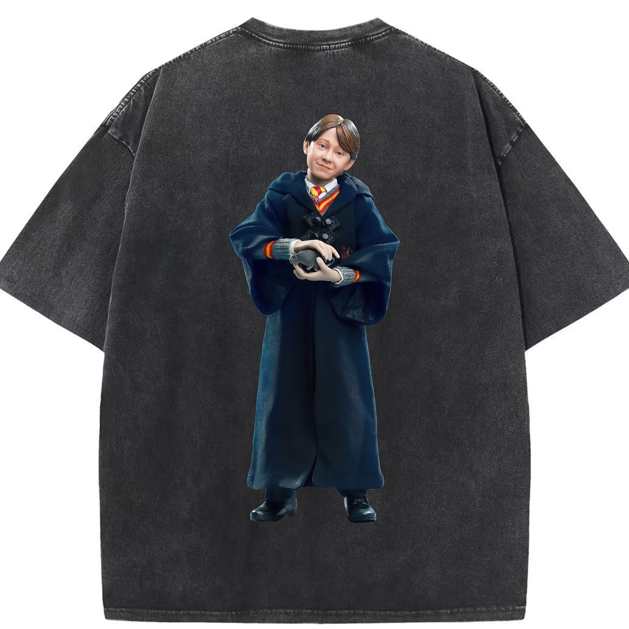 （画像用） Harry Potter ハリー・ポッターシリーズ 綿100% ヴィンテージ風 半袖Tシャツ（背面プリント）