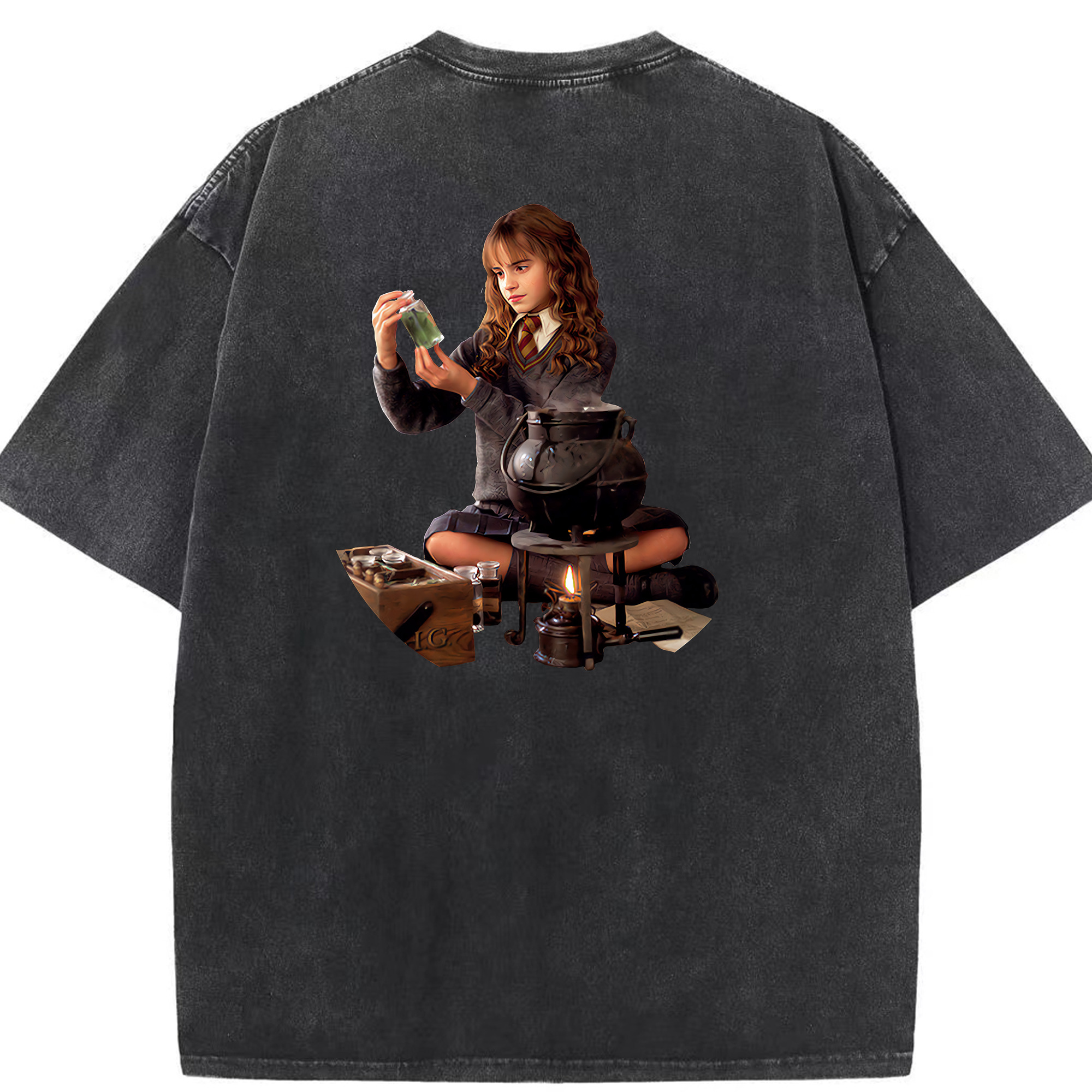 （画像用） Harry Potter ハリー・ポッターシリーズ 綿100% ヴィンテージ風 半袖Tシャツ（背面プリント）
