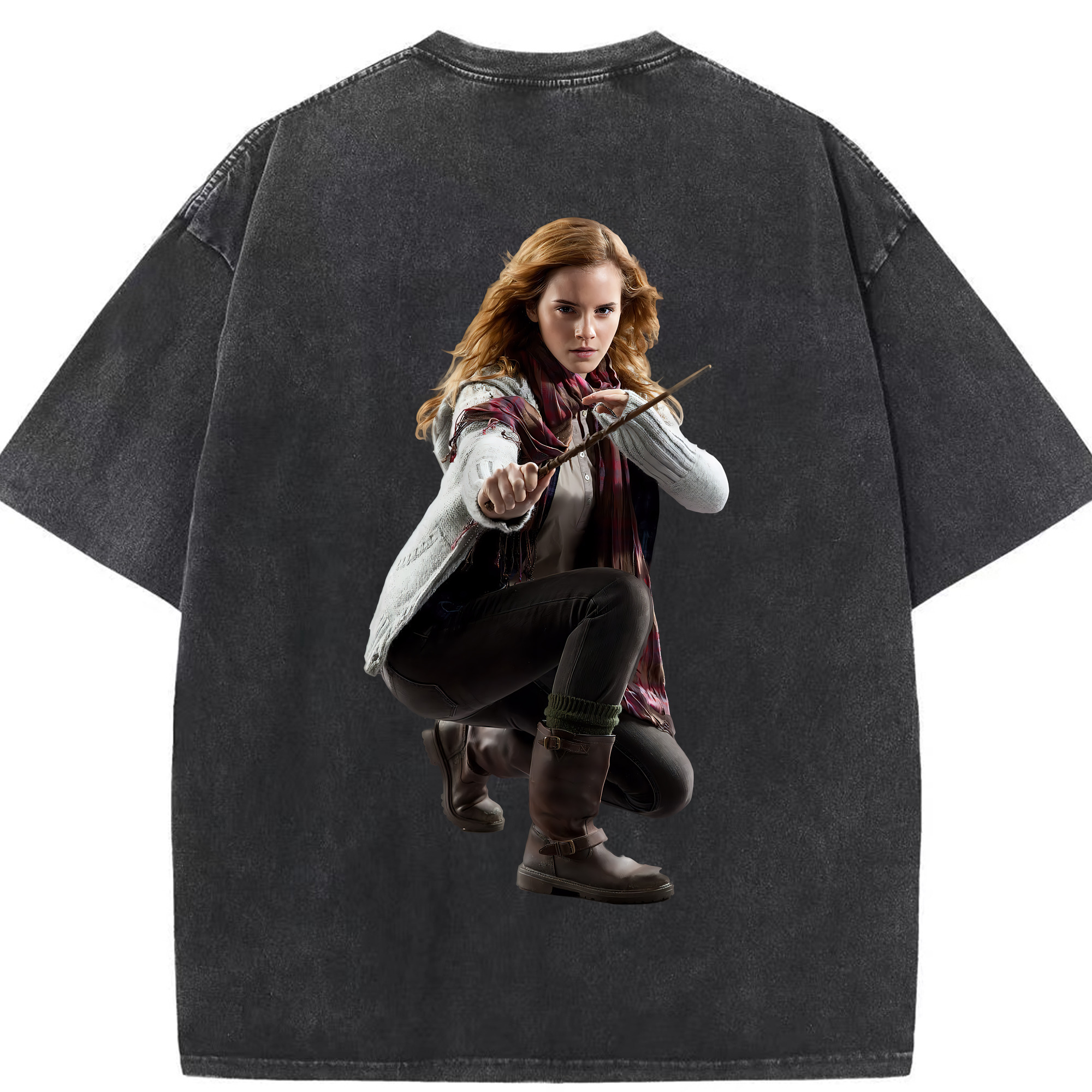（画像用） Harry Potter ハリー・ポッターシリーズ 綿100% ヴィンテージ風 半袖Tシャツ（背面プリント）
