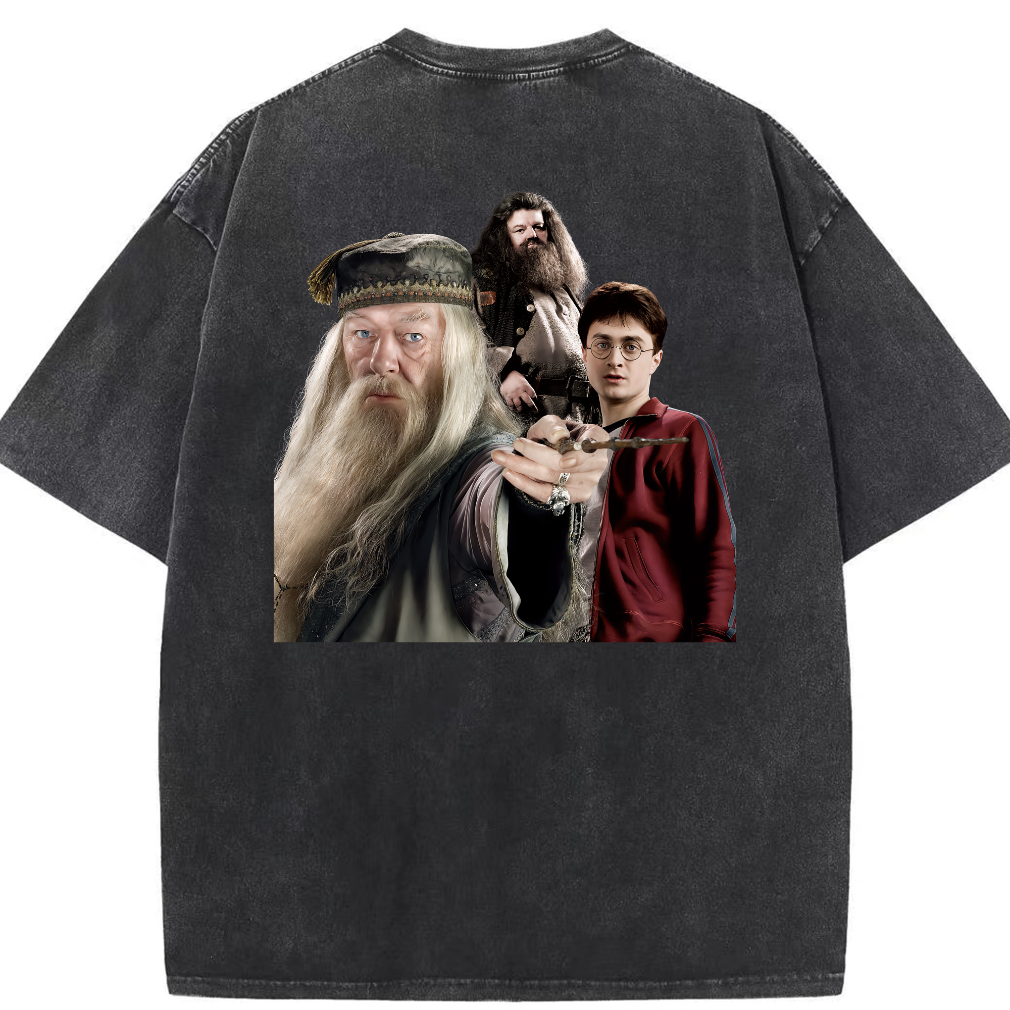 （画像用） Harry Potter ハリー・ポッターシリーズ 綿100% ヴィンテージ風 半袖Tシャツ（背面プリント）