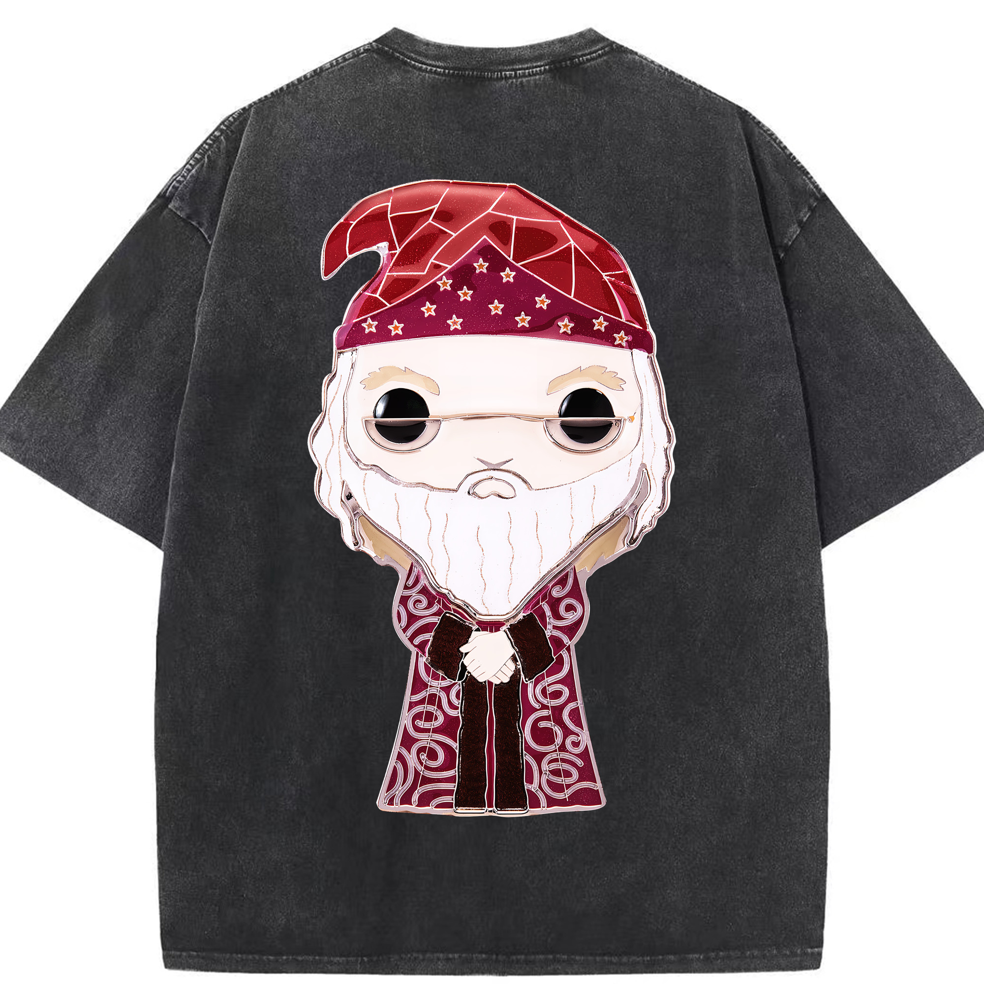 （画像用） Harry Potter ハリー・ポッターシリーズ 綿100% ヴィンテージ風 半袖Tシャツ（背面プリント）