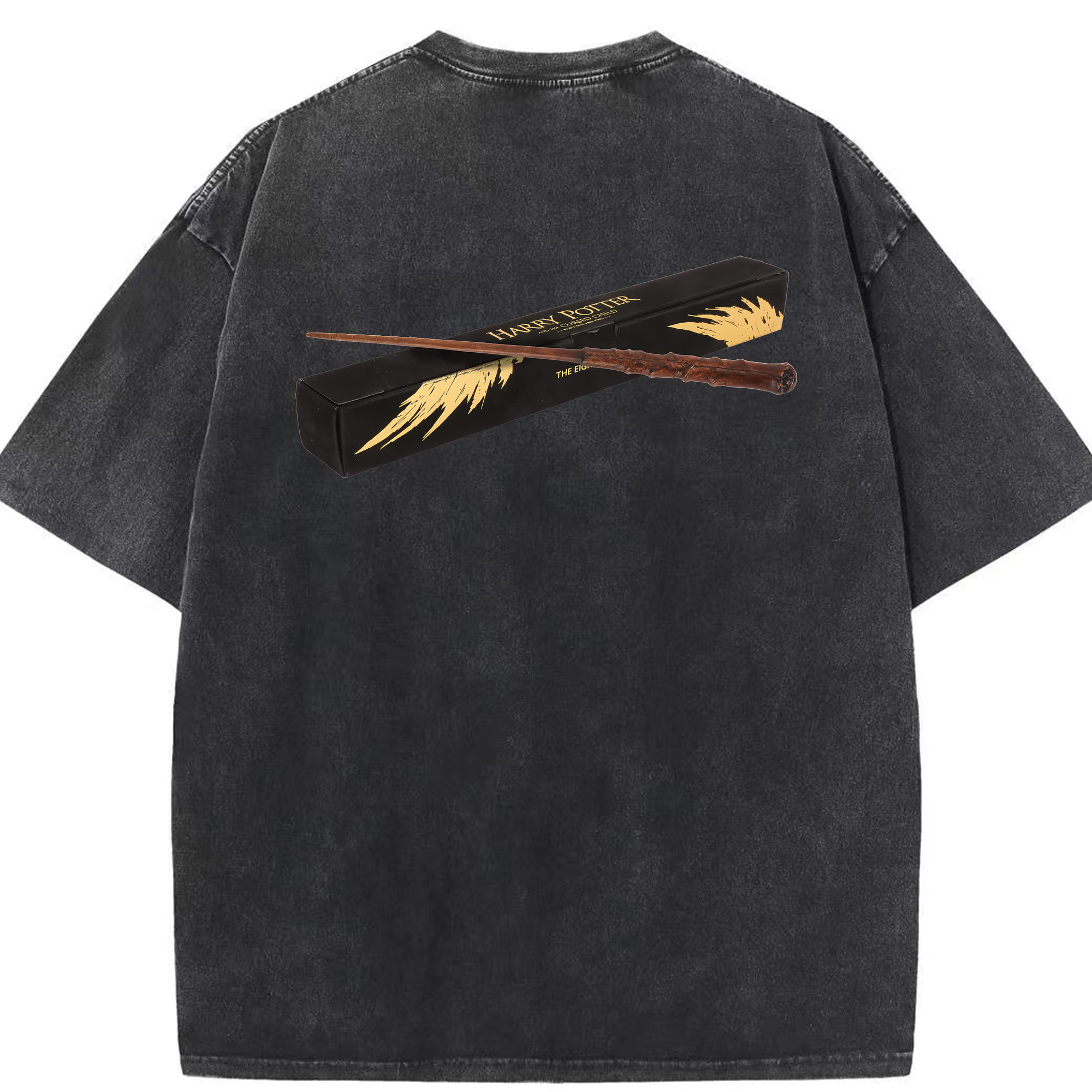 （画像用） Harry Potter ハリー・ポッターシリーズ 綿100% ヴィンテージ風 半袖Tシャツ（背面プリント）