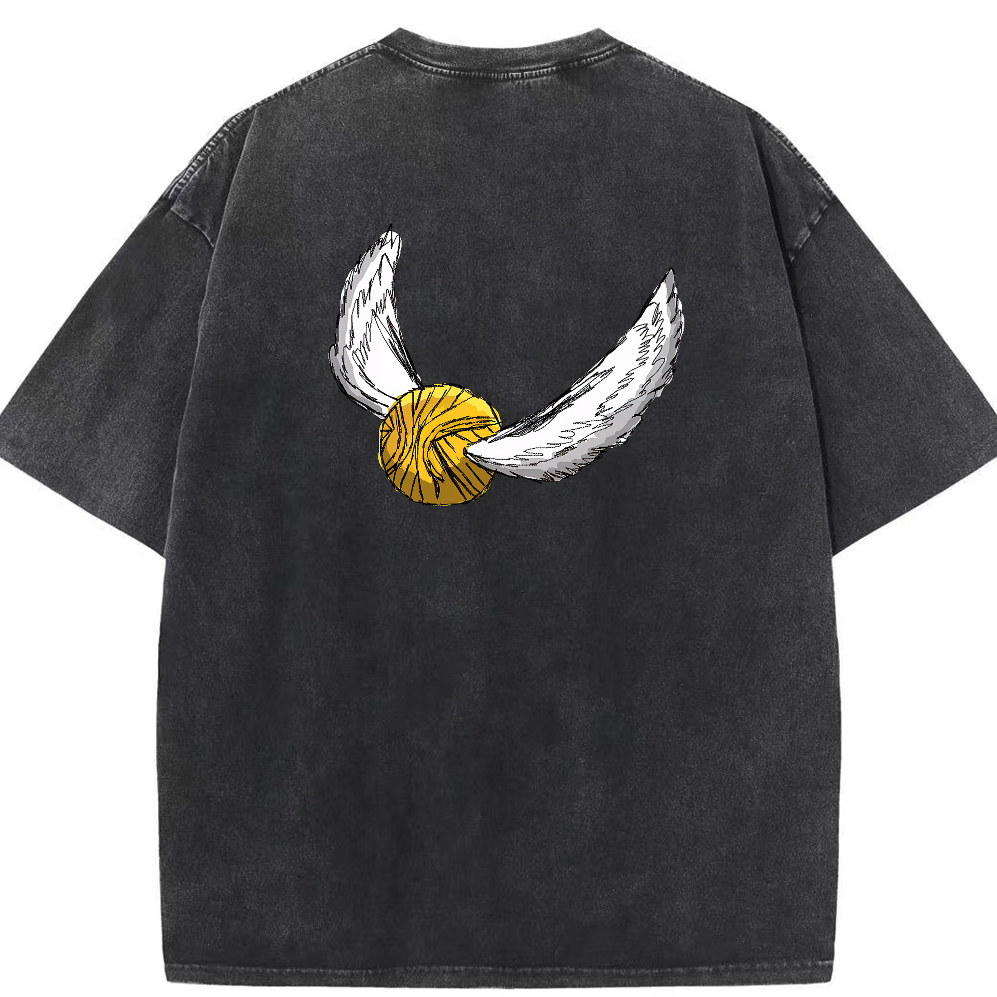 （画像用） Harry Potter ハリー・ポッターシリーズ 綿100% ヴィンテージ風 半袖Tシャツ（背面プリント）