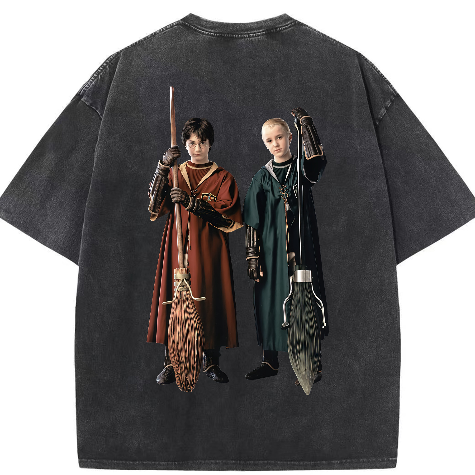 （画像用） Harry Potter ハリー・ポッターシリーズ 綿100% ヴィンテージ風 半袖Tシャツ（背面プリント）