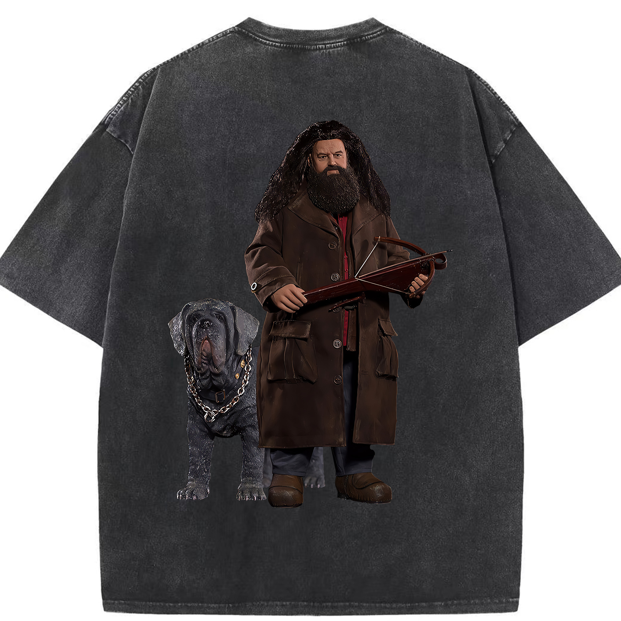（画像用） Harry Potter ハリー・ポッターシリーズ 綿100% ヴィンテージ風 半袖Tシャツ（背面プリント）