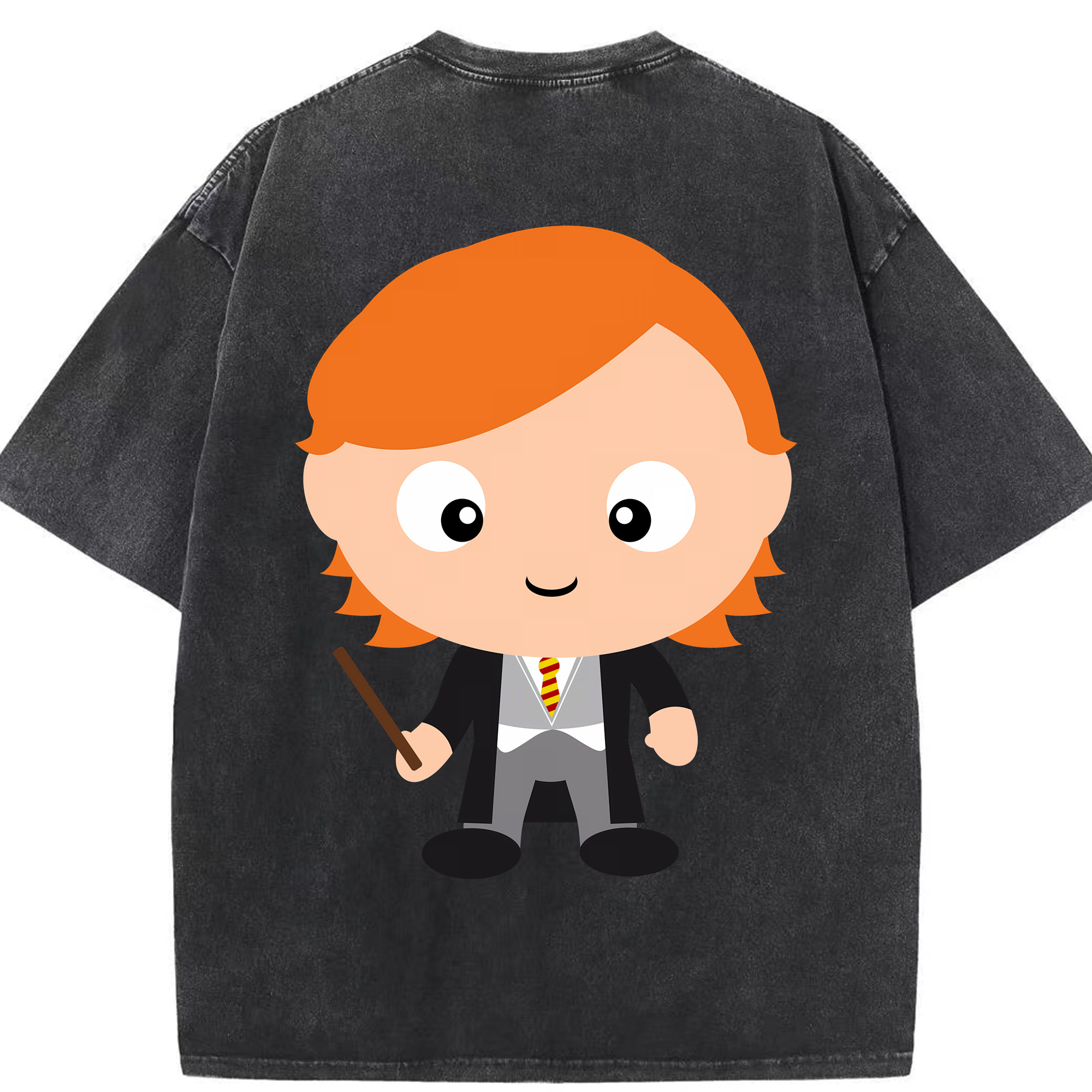 （画像用） Harry Potter ハリー・ポッターシリーズ 綿100% ヴィンテージ風 半袖Tシャツ（背面プリント）