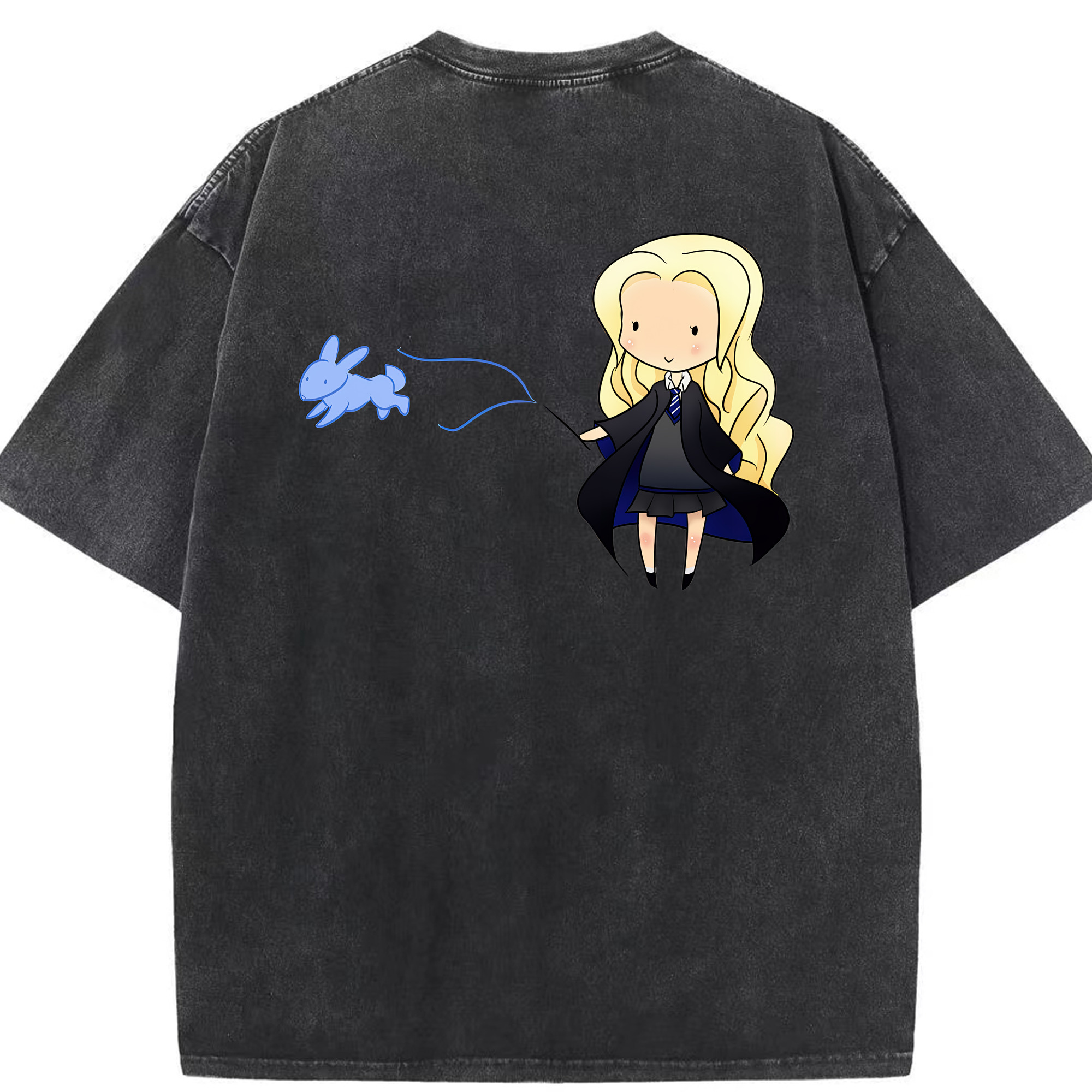 （画像用） Harry Potter ハリー・ポッターシリーズ 綿100% ヴィンテージ風 半袖Tシャツ（背面プリント）