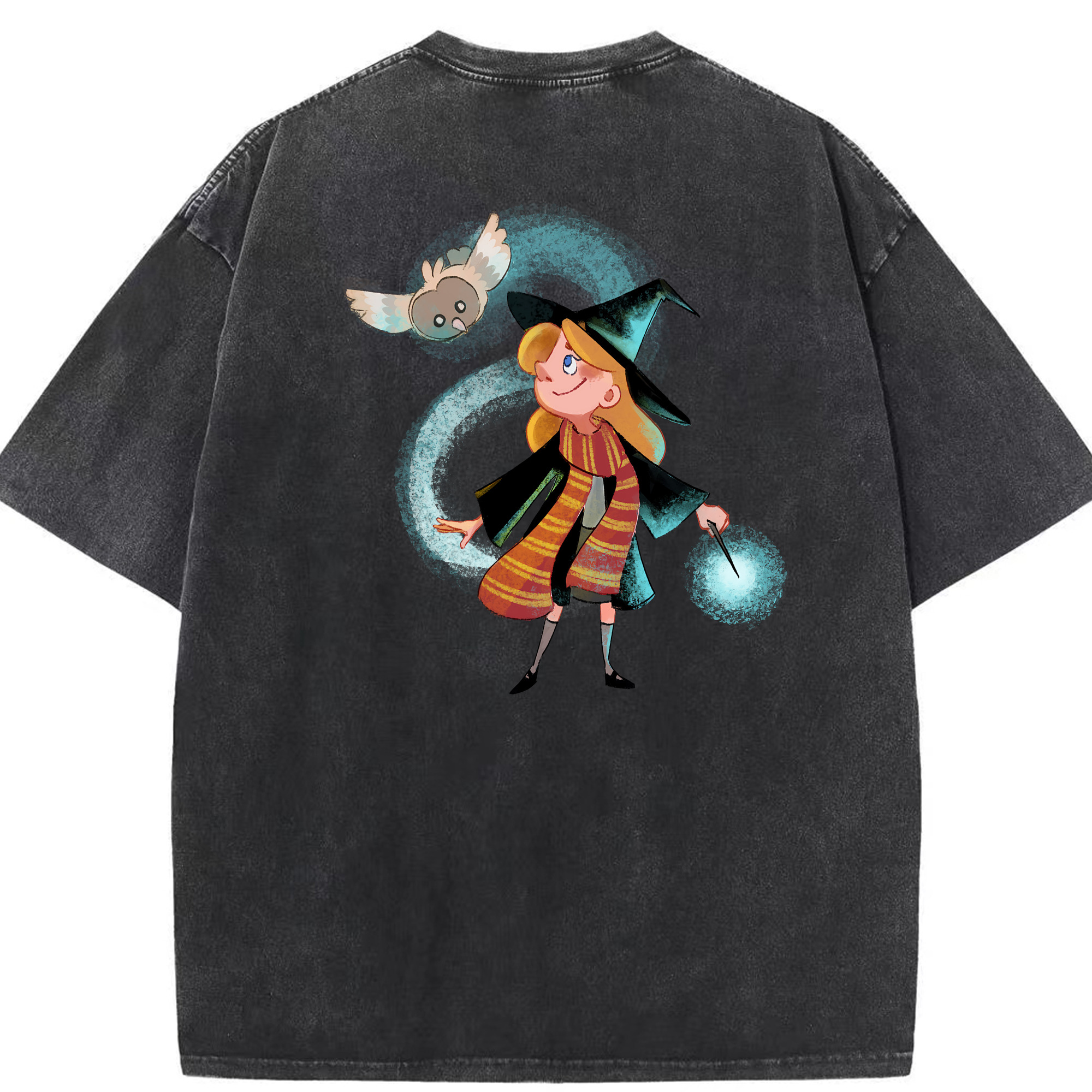 （画像用） Harry Potter ハリー・ポッターシリーズ 綿100% ヴィンテージ風 半袖Tシャツ（背面プリント）