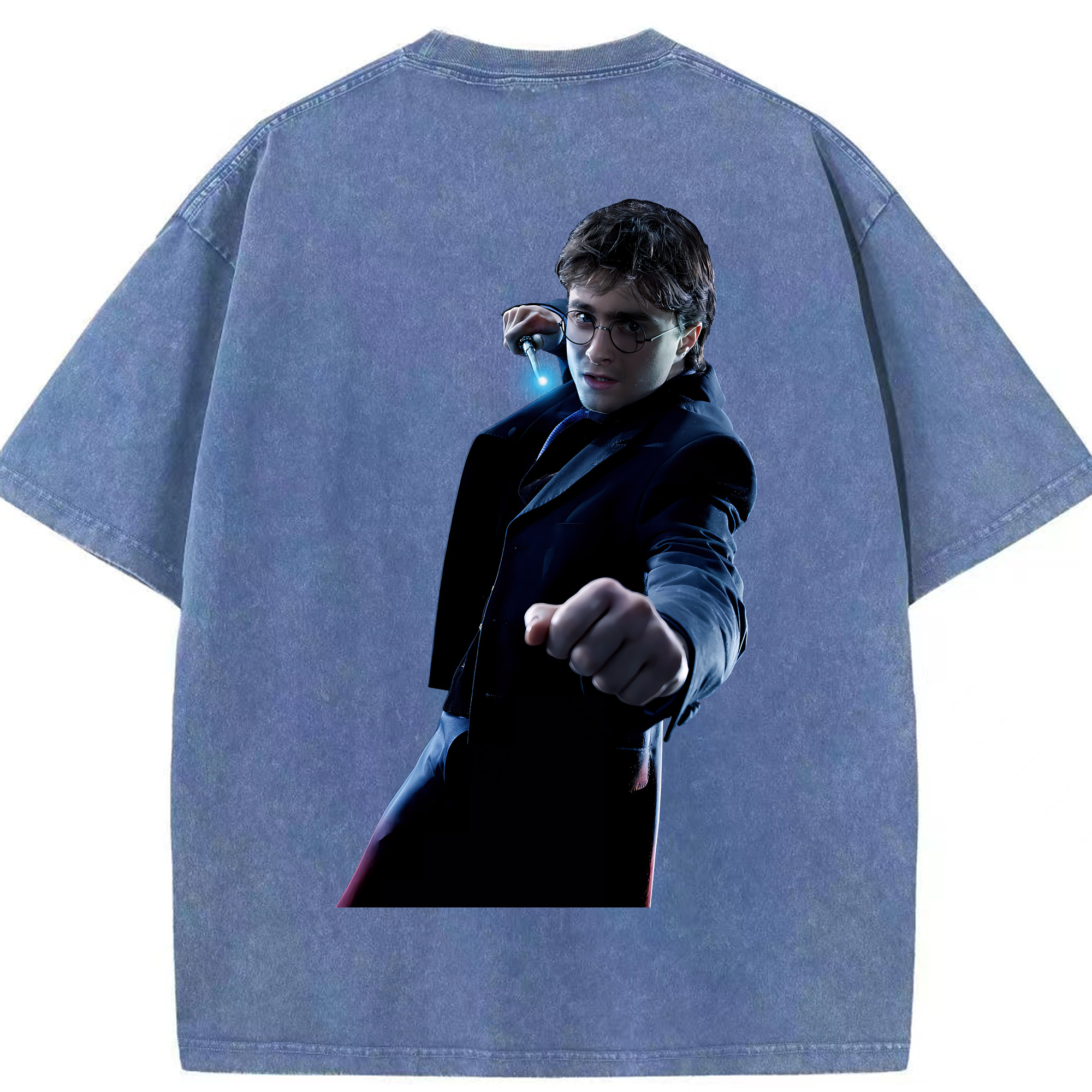 （画像用） Harry Potter ハリー・ポッターシリーズ 綿100% ヴィンテージ風 半袖Tシャツ（背面プリント）