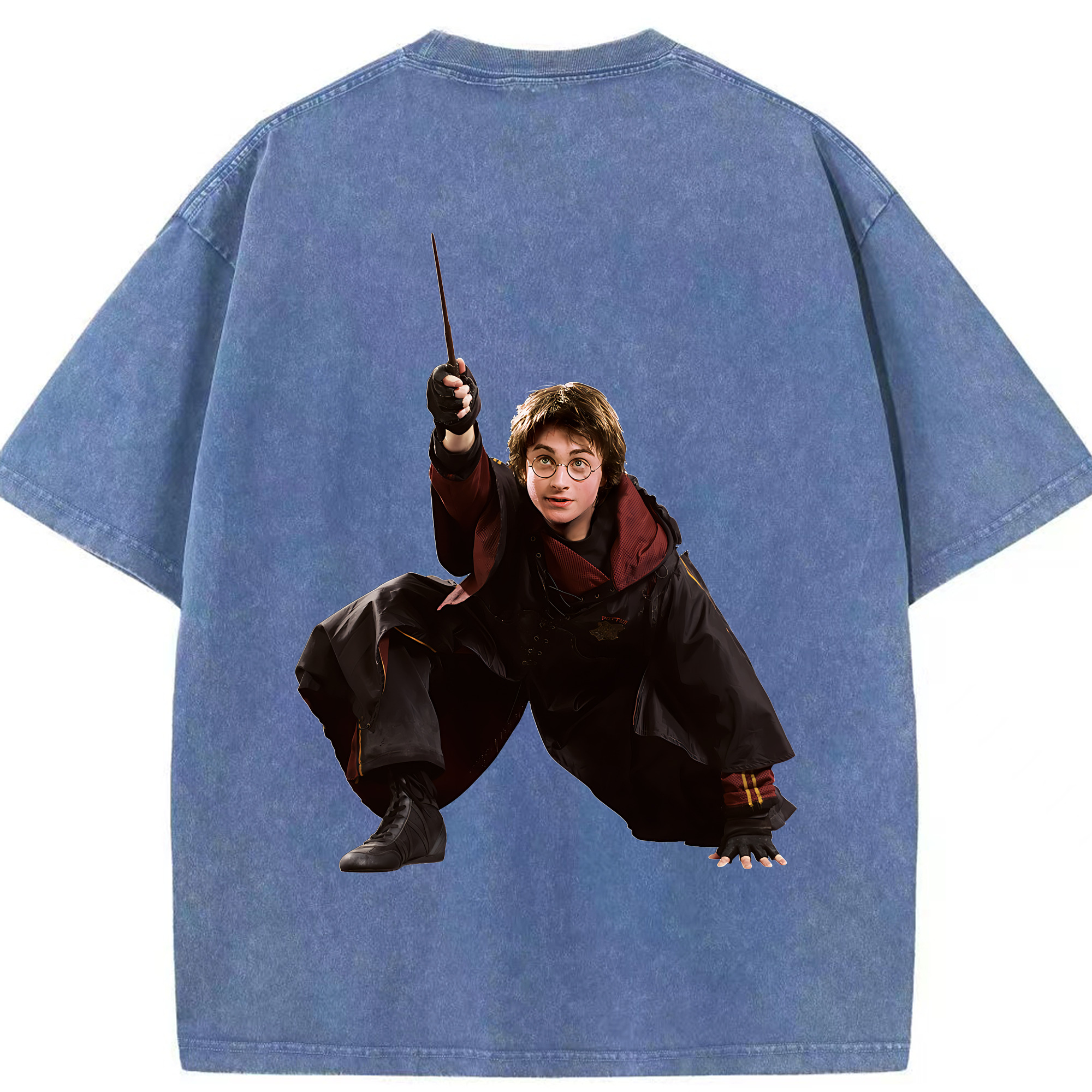 （画像用） Harry Potter ハリー・ポッターシリーズ 綿100% ヴィンテージ風 半袖Tシャツ（背面プリント）
