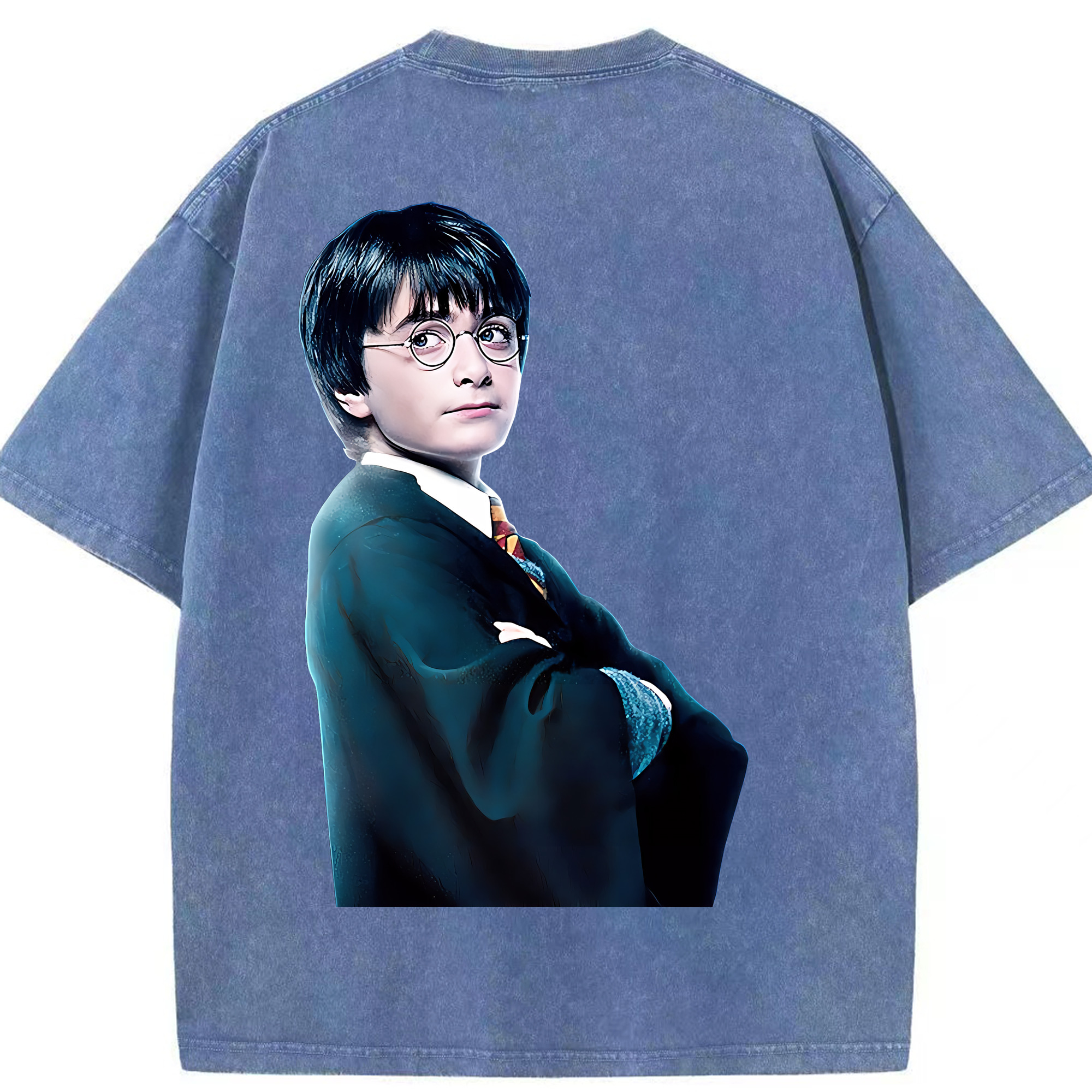 （画像用） Harry Potter ハリー・ポッターシリーズ 綿100% ヴィンテージ風 半袖Tシャツ（背面プリント）