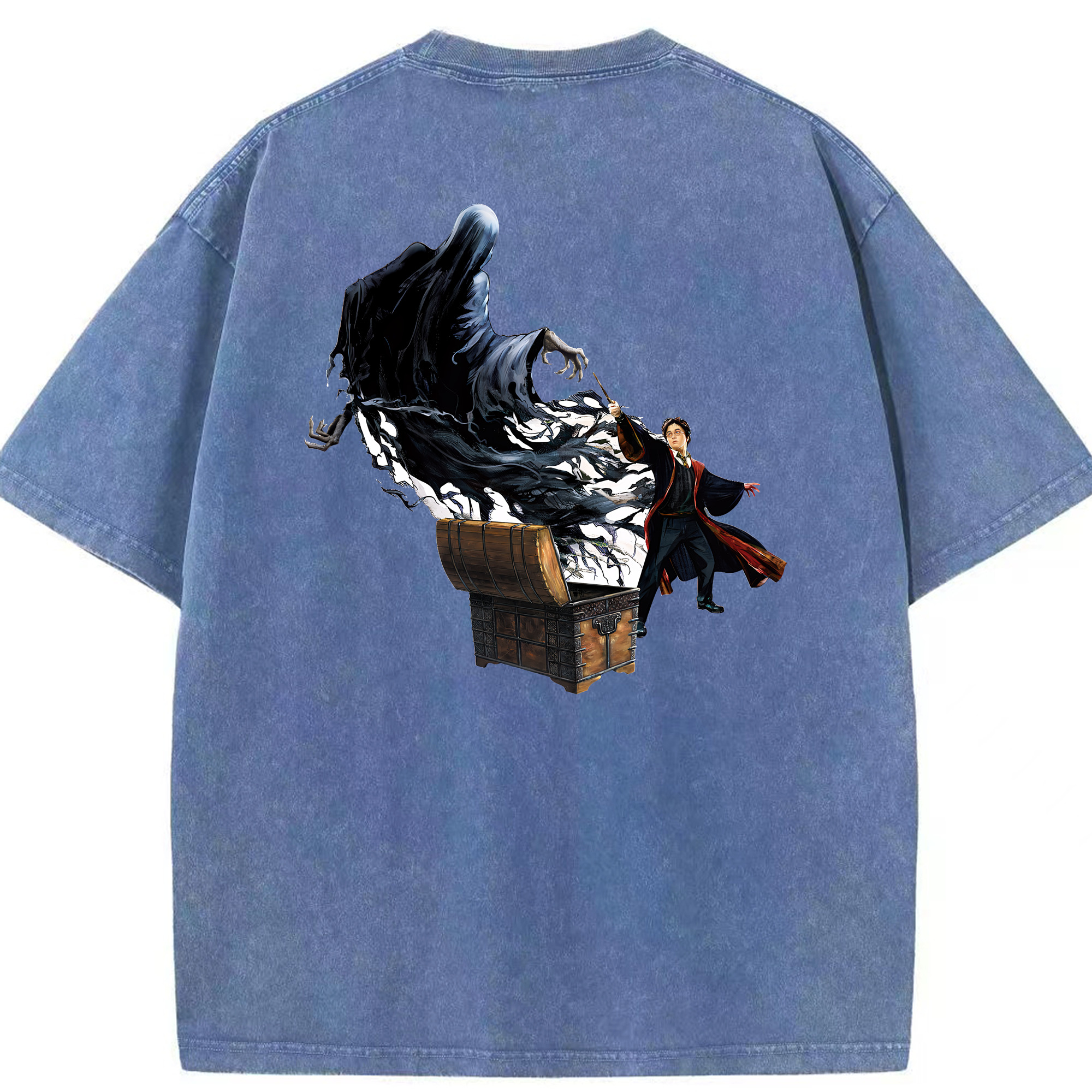 （画像用） Harry Potter ハリー・ポッターシリーズ 綿100% ヴィンテージ風 半袖Tシャツ（背面プリント）
