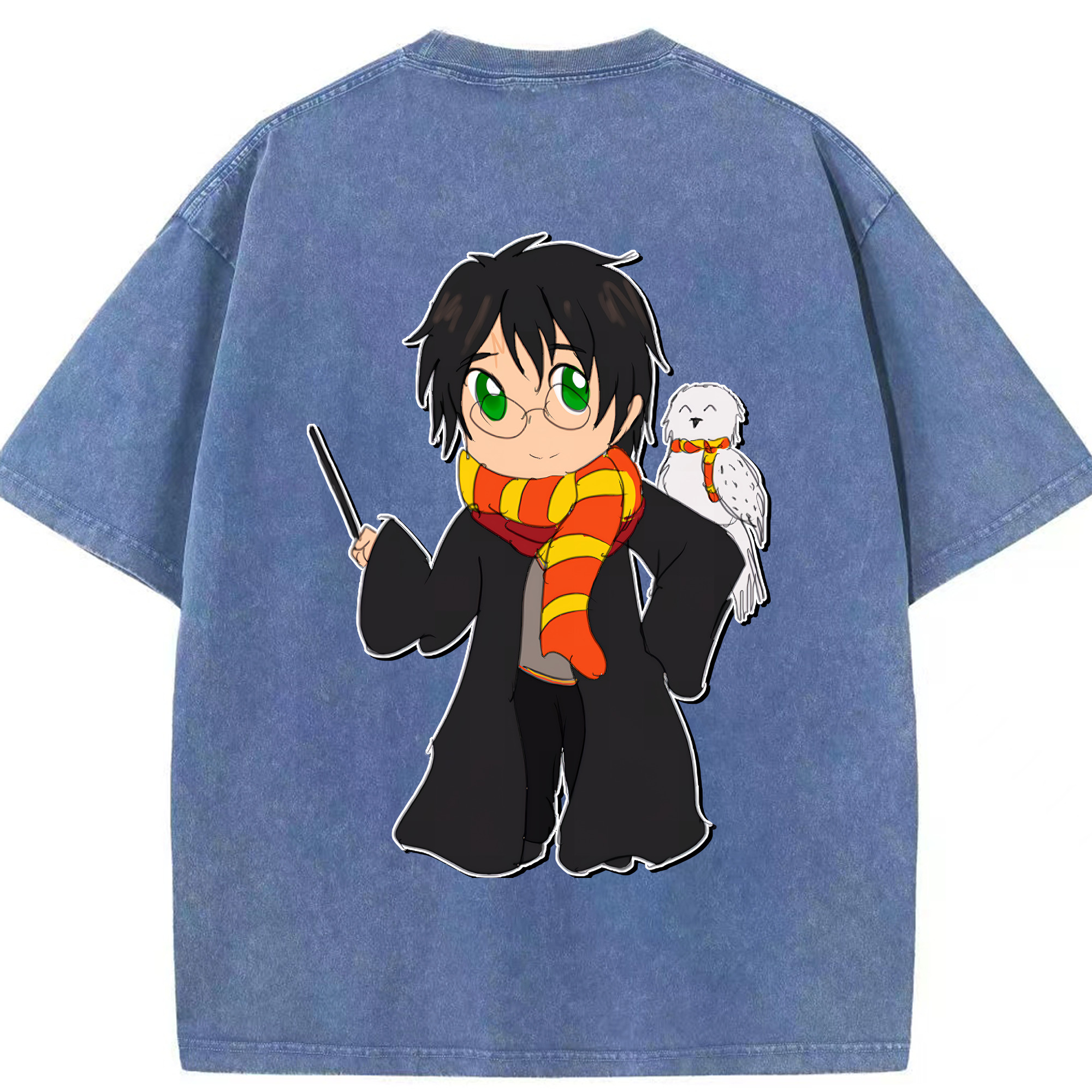 （画像用） Harry Potter ハリー・ポッターシリーズ 綿100% ヴィンテージ風 半袖Tシャツ（背面プリント）