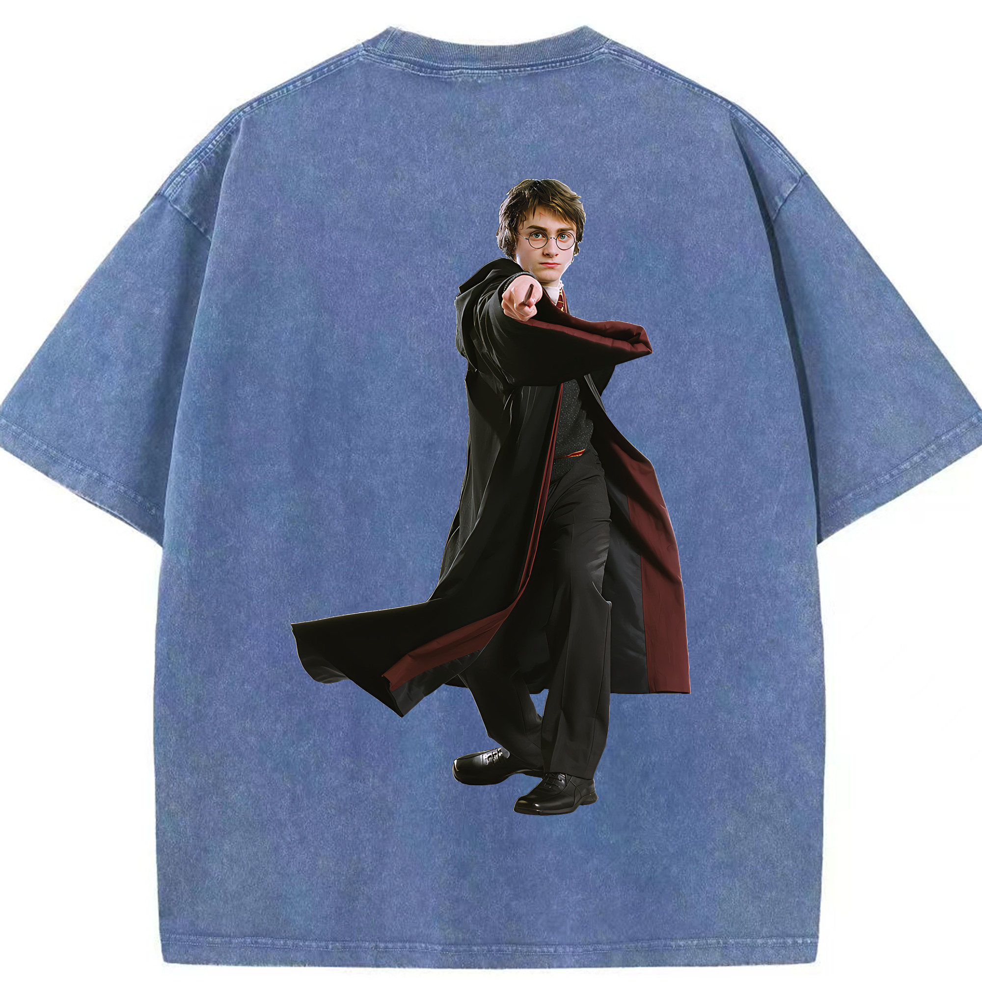 （画像用） Harry Potter ハリー・ポッターシリーズ 綿100% ヴィンテージ風 半袖Tシャツ（背面プリント）