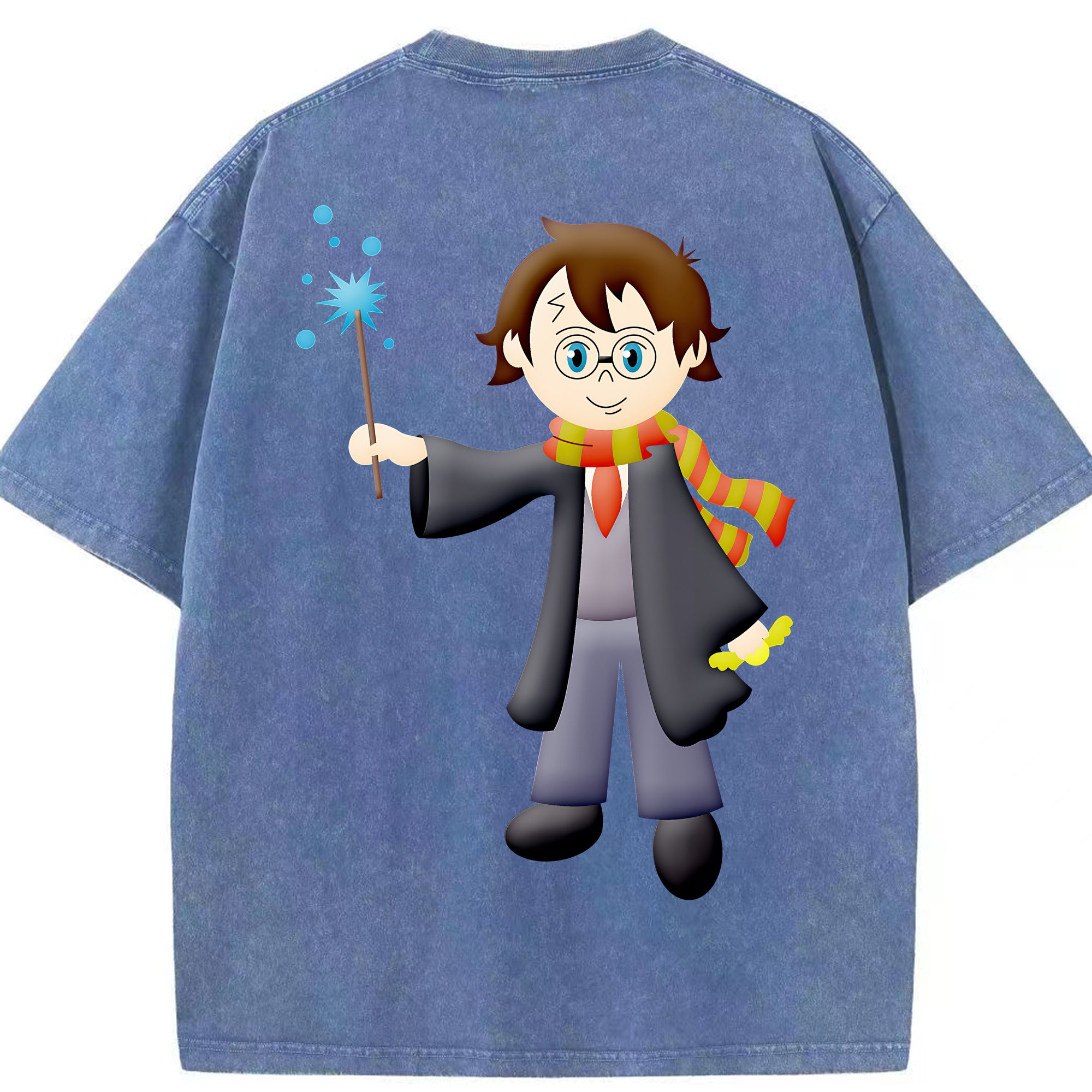 （画像用） Harry Potter ハリー・ポッターシリーズ 綿100% ヴィンテージ風 半袖Tシャツ（背面プリント）