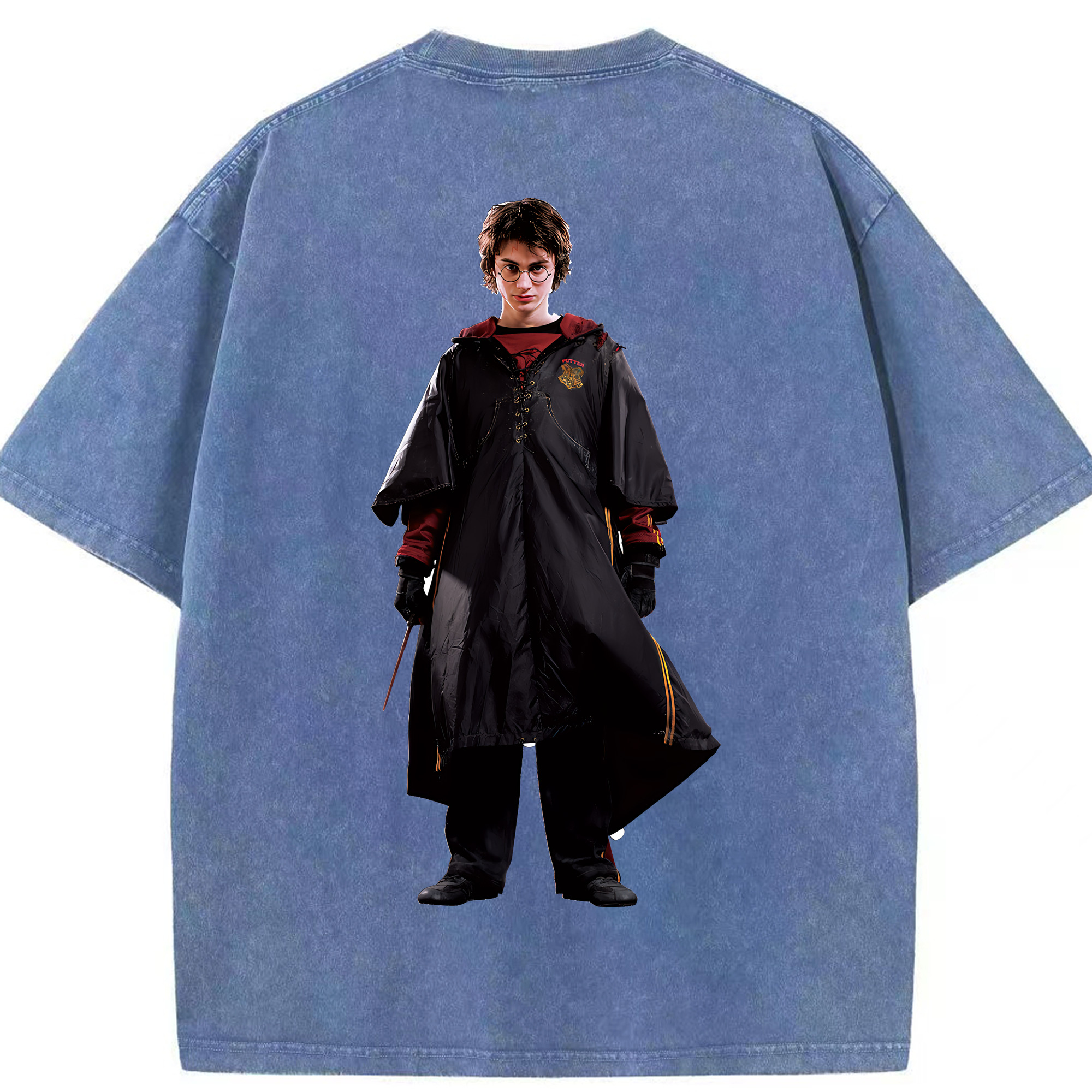 （画像用） Harry Potter ハリー・ポッターシリーズ 綿100% ヴィンテージ風 半袖Tシャツ（背面プリント）
