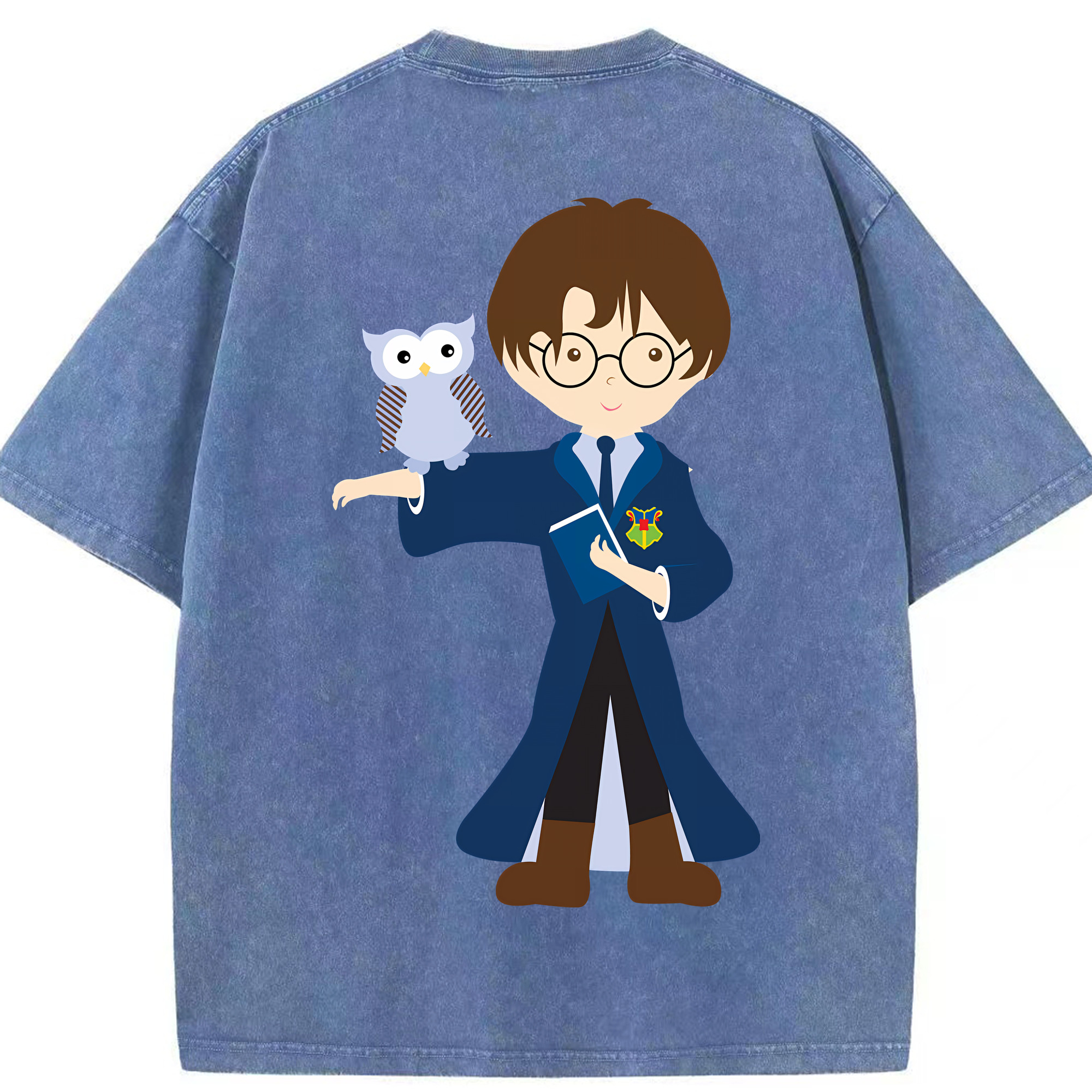 （画像用） Harry Potter ハリー・ポッターシリーズ 綿100% ヴィンテージ風 半袖Tシャツ（背面プリント）