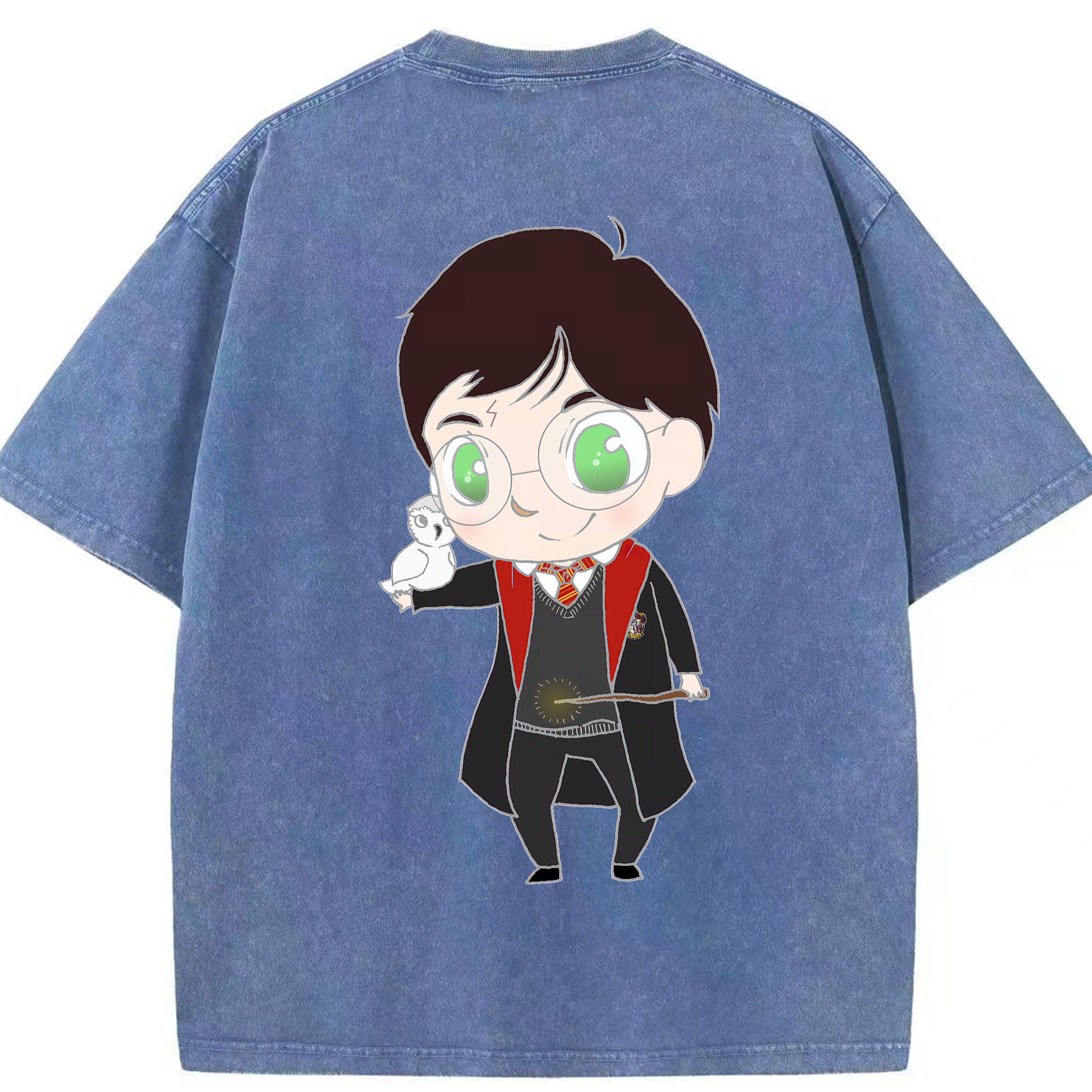 （画像用） Harry Potter ハリー・ポッターシリーズ 綿100% ヴィンテージ風 半袖Tシャツ（背面プリント）