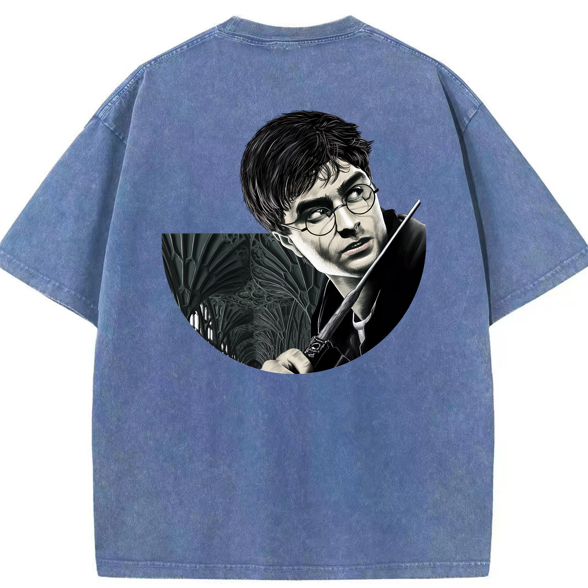 （画像用） Harry Potter ハリー・ポッターシリーズ 綿100% ヴィンテージ風 半袖Tシャツ（背面プリント）