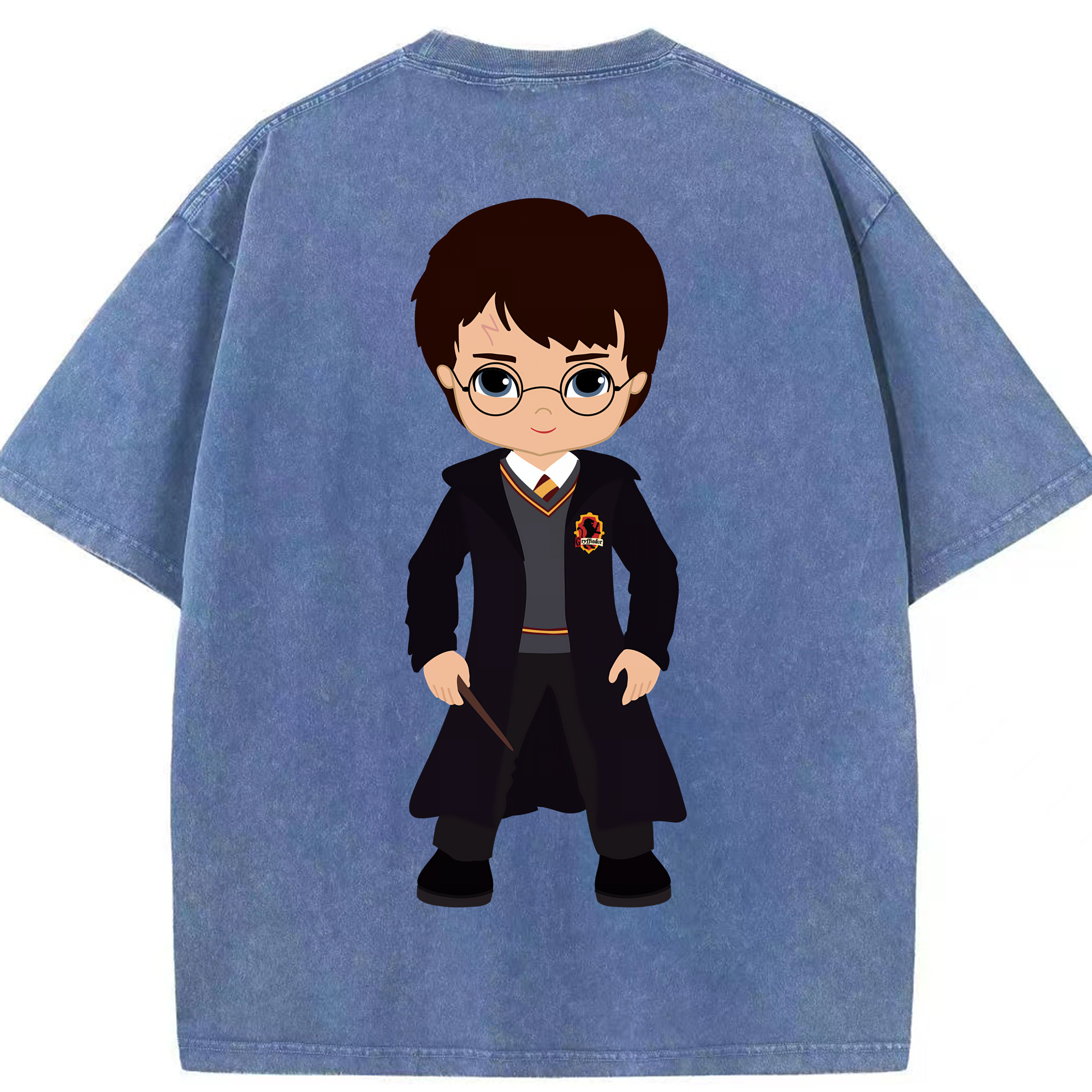 （画像用） Harry Potter ハリー・ポッターシリーズ 綿100% ヴィンテージ風 半袖Tシャツ（背面プリント）