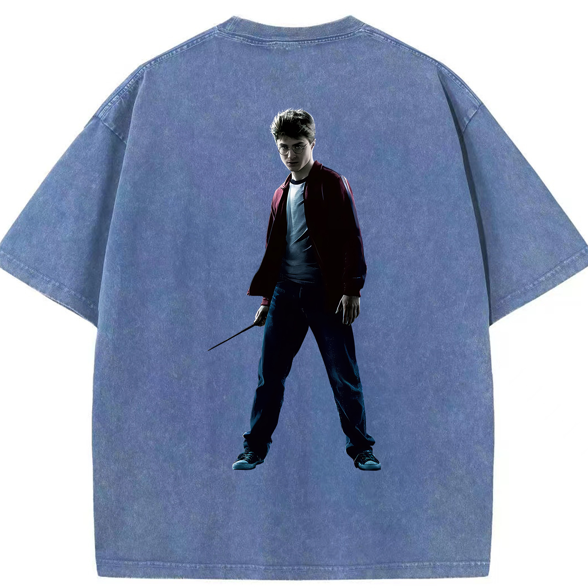 （画像用） Harry Potter ハリー・ポッターシリーズ 綿100% ヴィンテージ風 半袖Tシャツ（背面プリント）