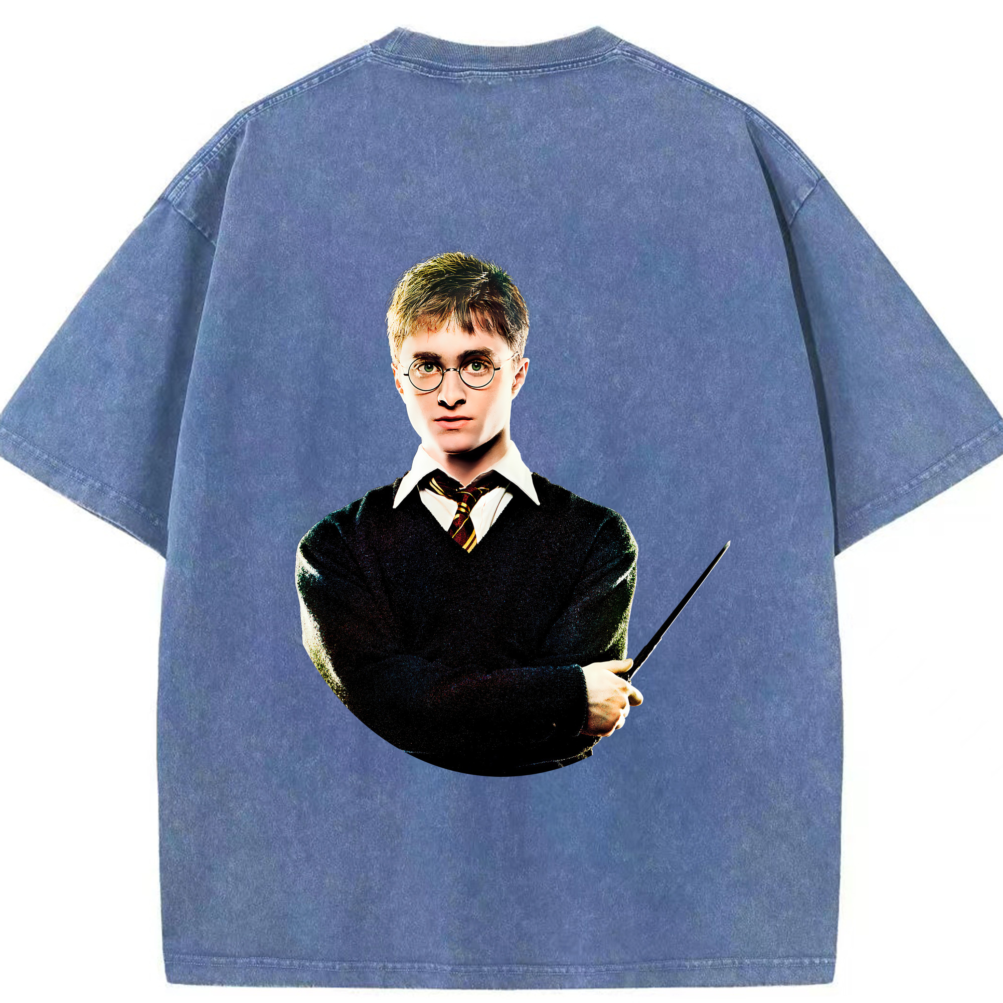 （画像用） Harry Potter ハリー・ポッターシリーズ 綿100% ヴィンテージ風 半袖Tシャツ（背面プリント）