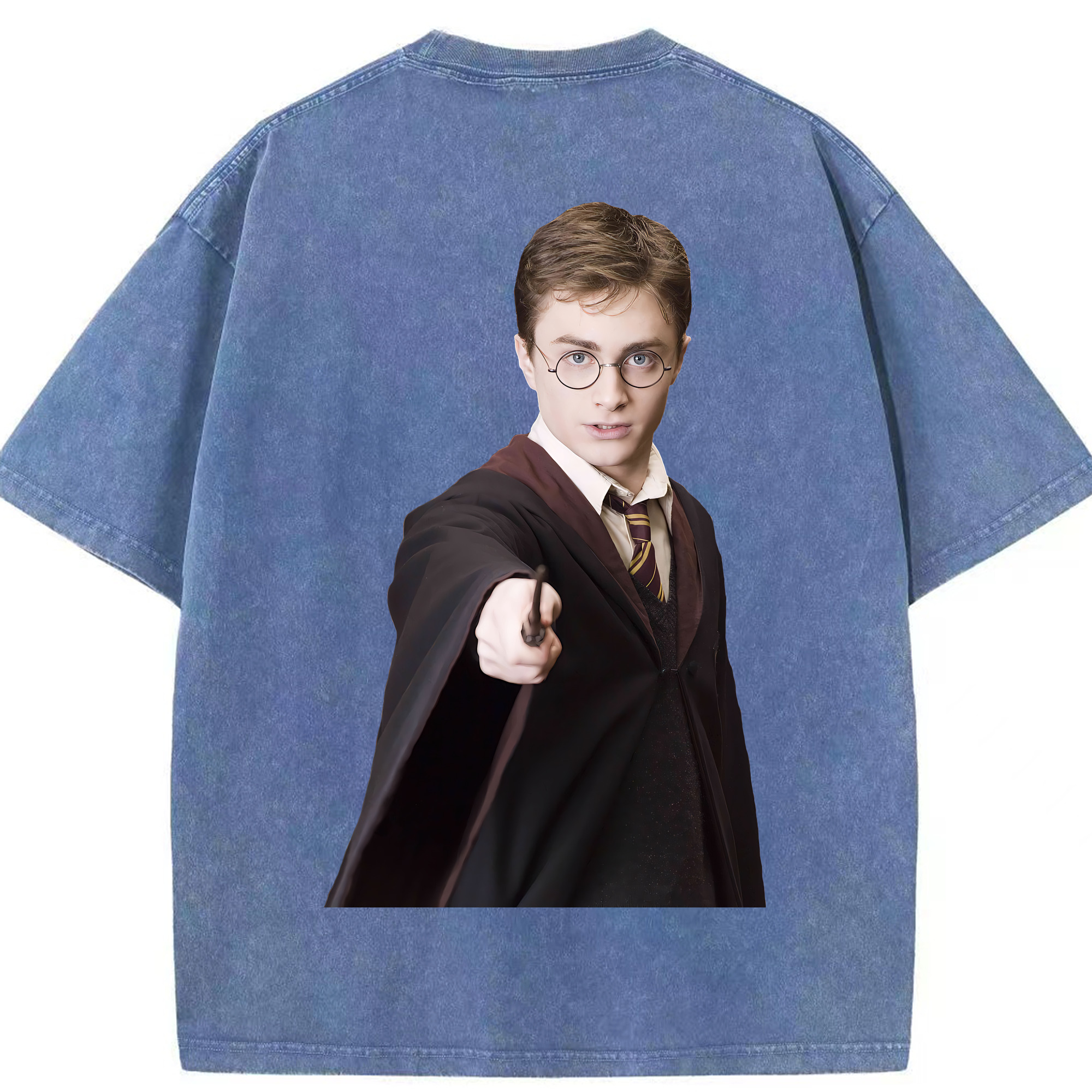 （画像用） Harry Potter ハリー・ポッターシリーズ 綿100% ヴィンテージ風 半袖Tシャツ（背面プリント）