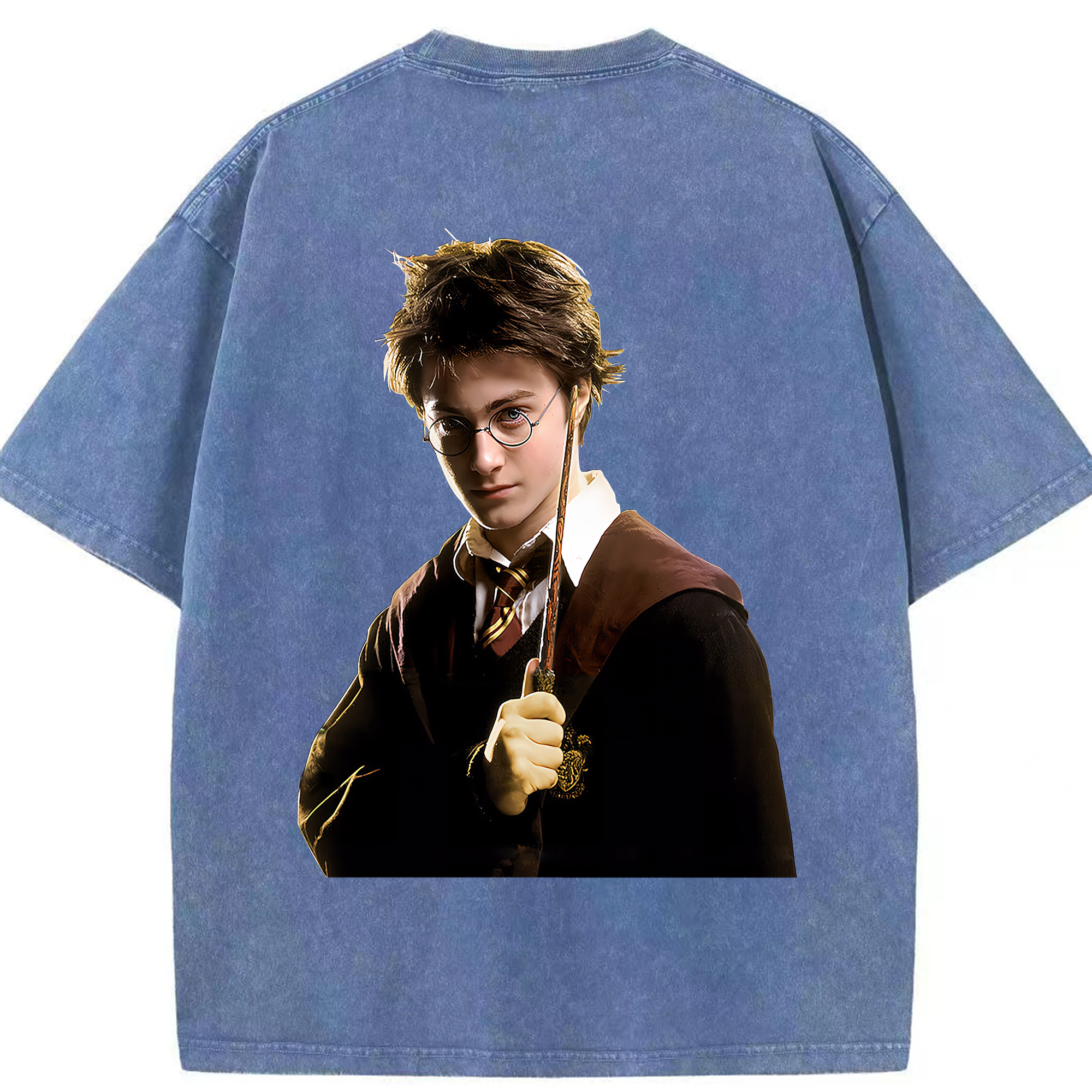 （画像用） Harry Potter ハリー・ポッターシリーズ 綿100% ヴィンテージ風 半袖Tシャツ（背面プリント）