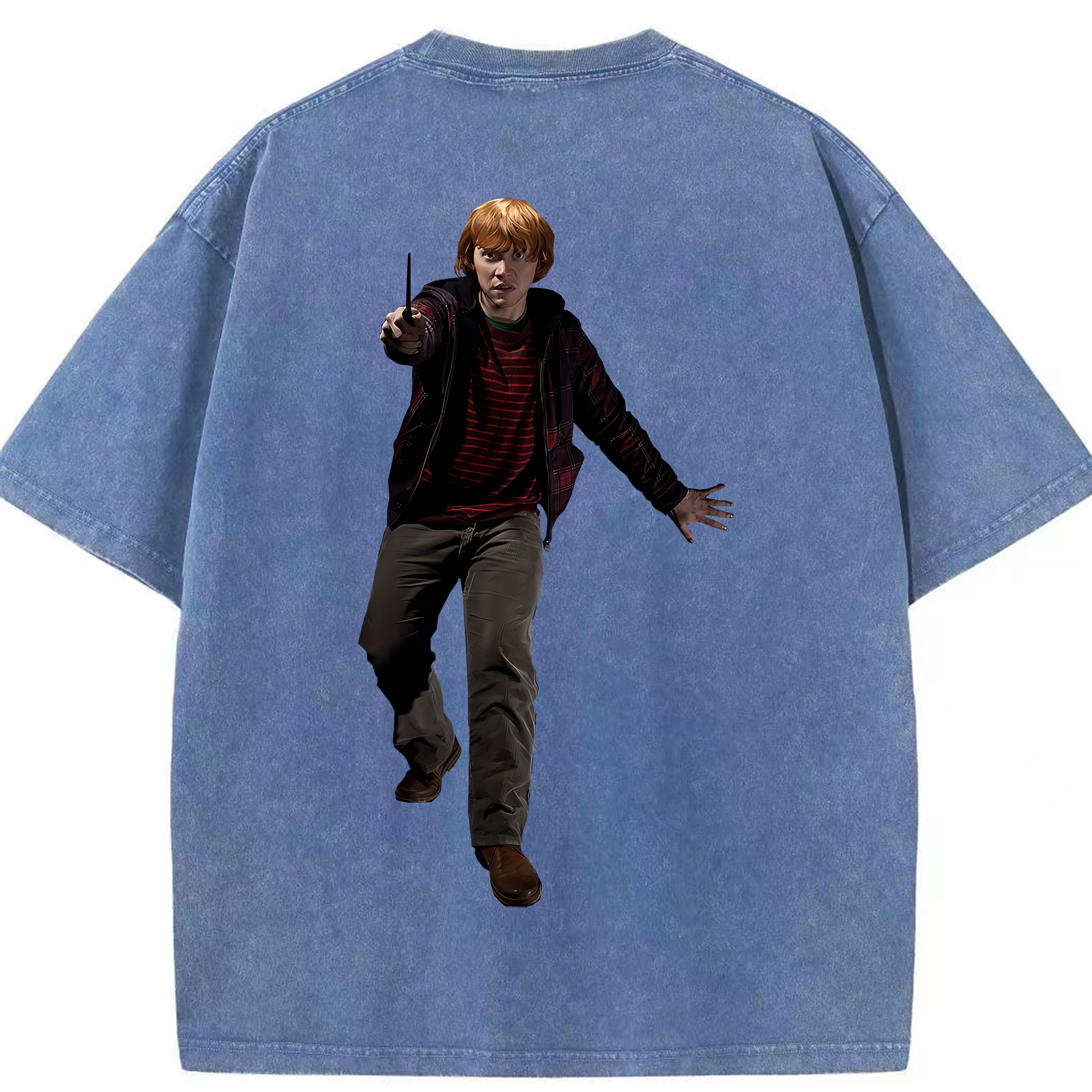 （画像用） Harry Potter ハリー・ポッターシリーズ 綿100% ヴィンテージ風 半袖Tシャツ（背面プリント）