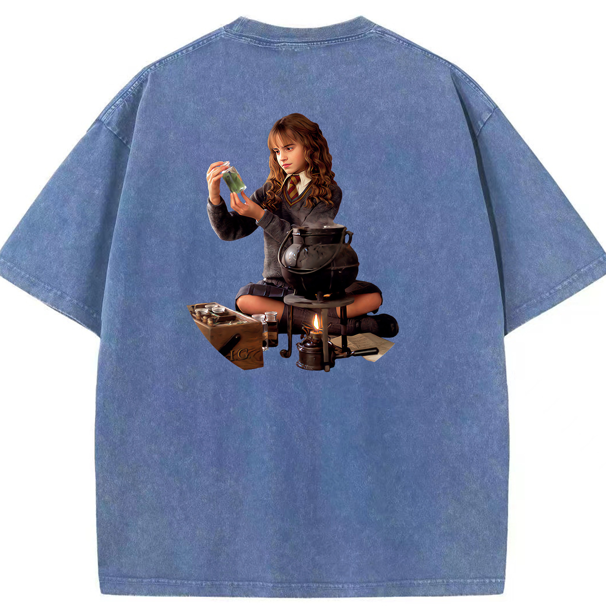 （画像用） Harry Potter ハリー・ポッターシリーズ 綿100% ヴィンテージ風 半袖Tシャツ（背面プリント）