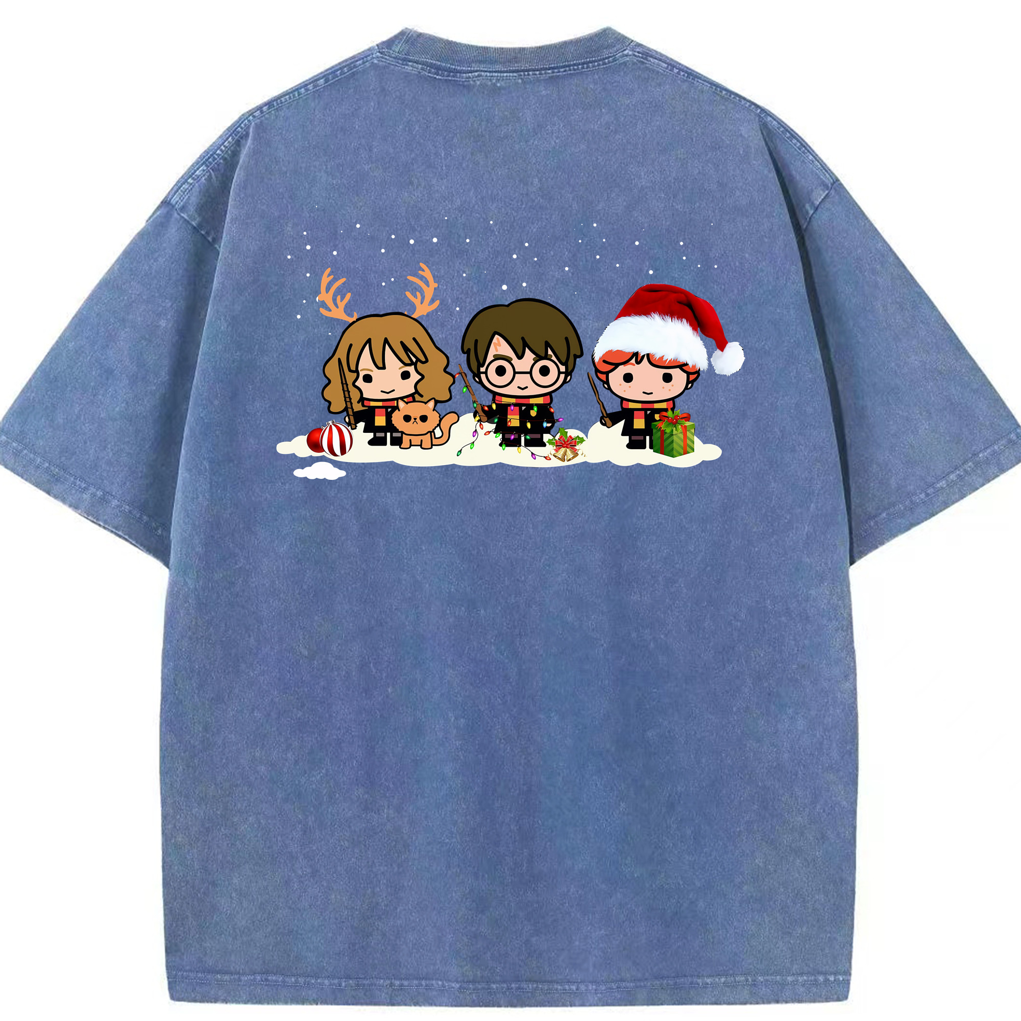 （画像用） Harry Potter ハリー・ポッターシリーズ 綿100% ヴィンテージ風 半袖Tシャツ（背面プリント）