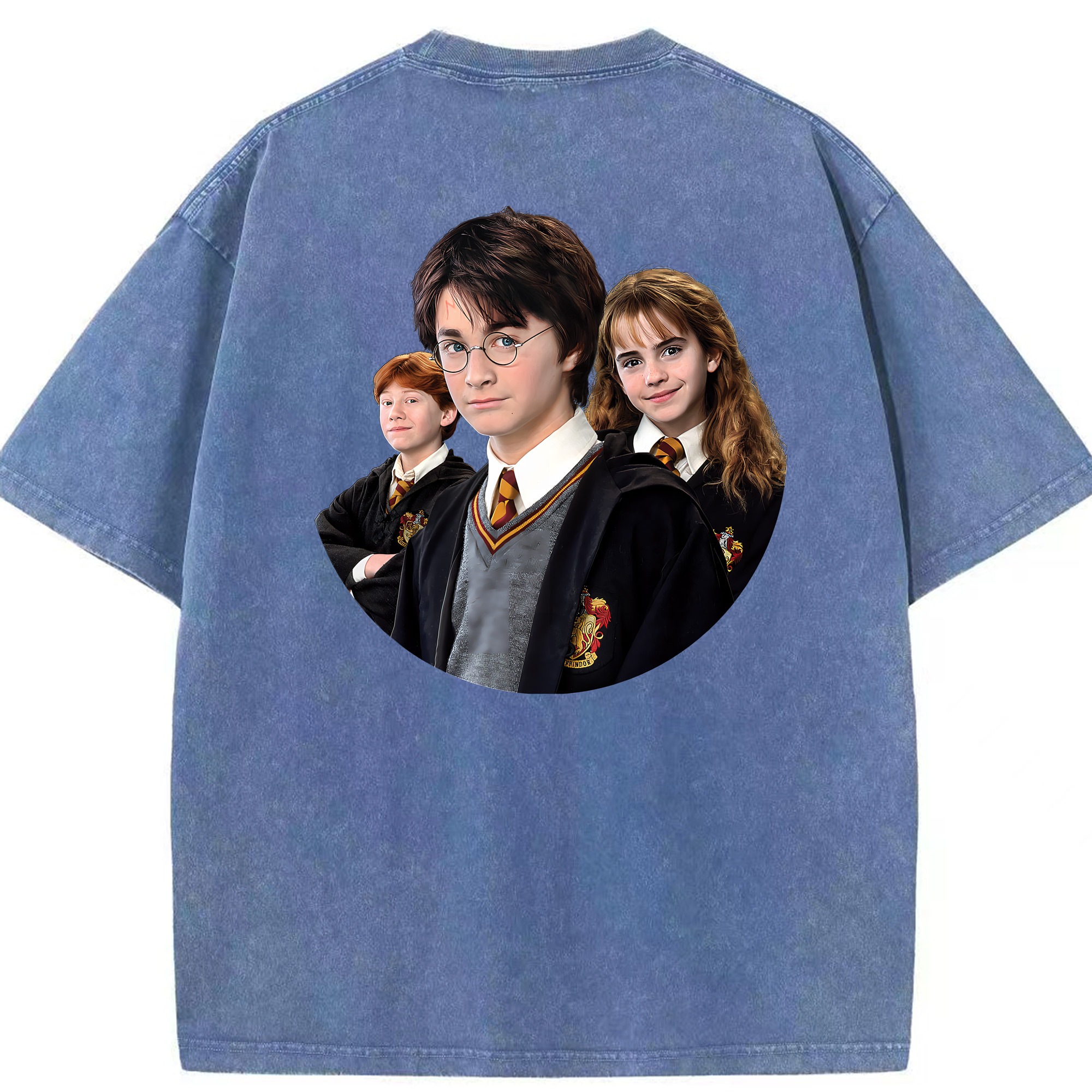 （画像用） Harry Potter ハリー・ポッターシリーズ 綿100% ヴィンテージ風 半袖Tシャツ（背面プリント）