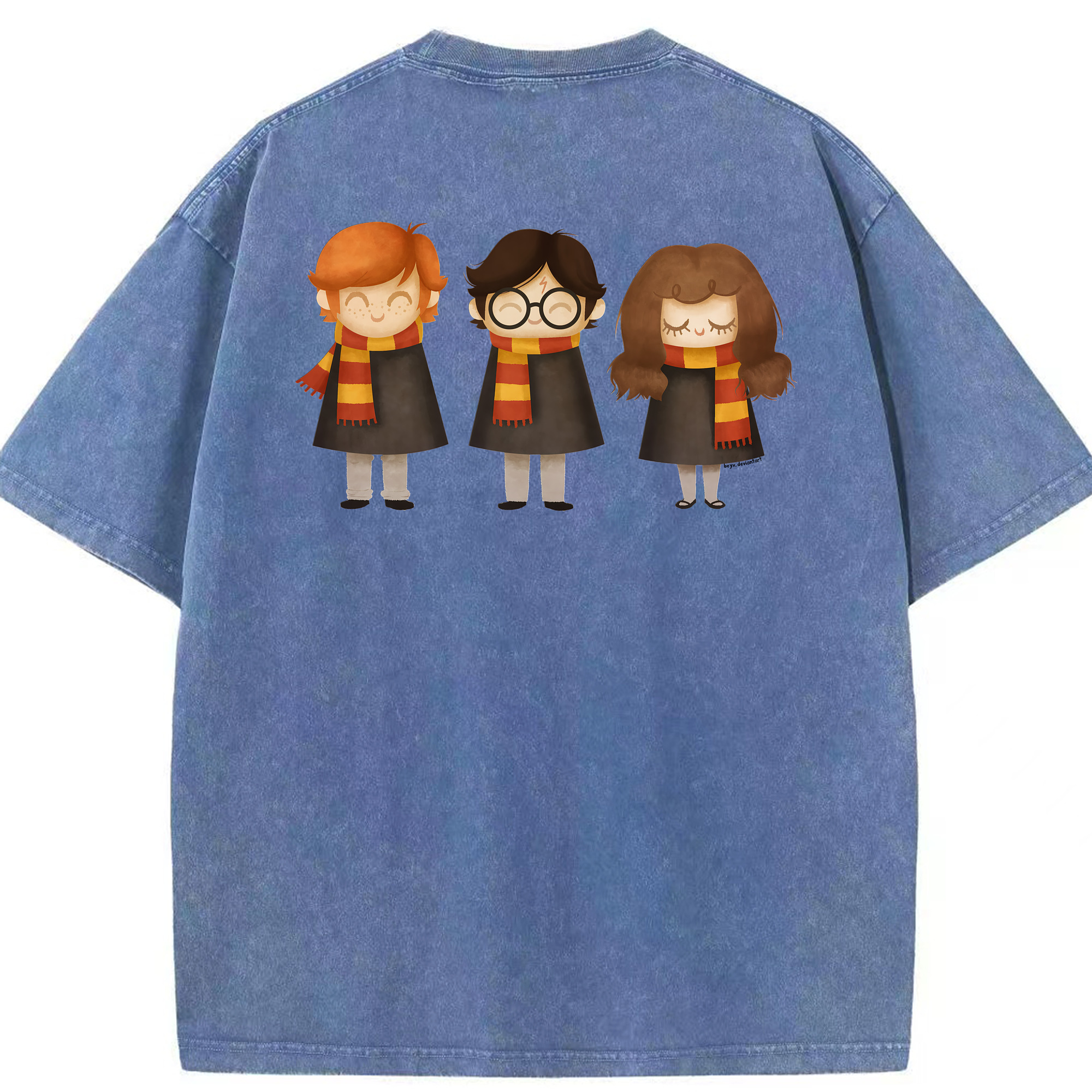 （画像用） Harry Potter ハリー・ポッターシリーズ 綿100% ヴィンテージ風 半袖Tシャツ（背面プリント）