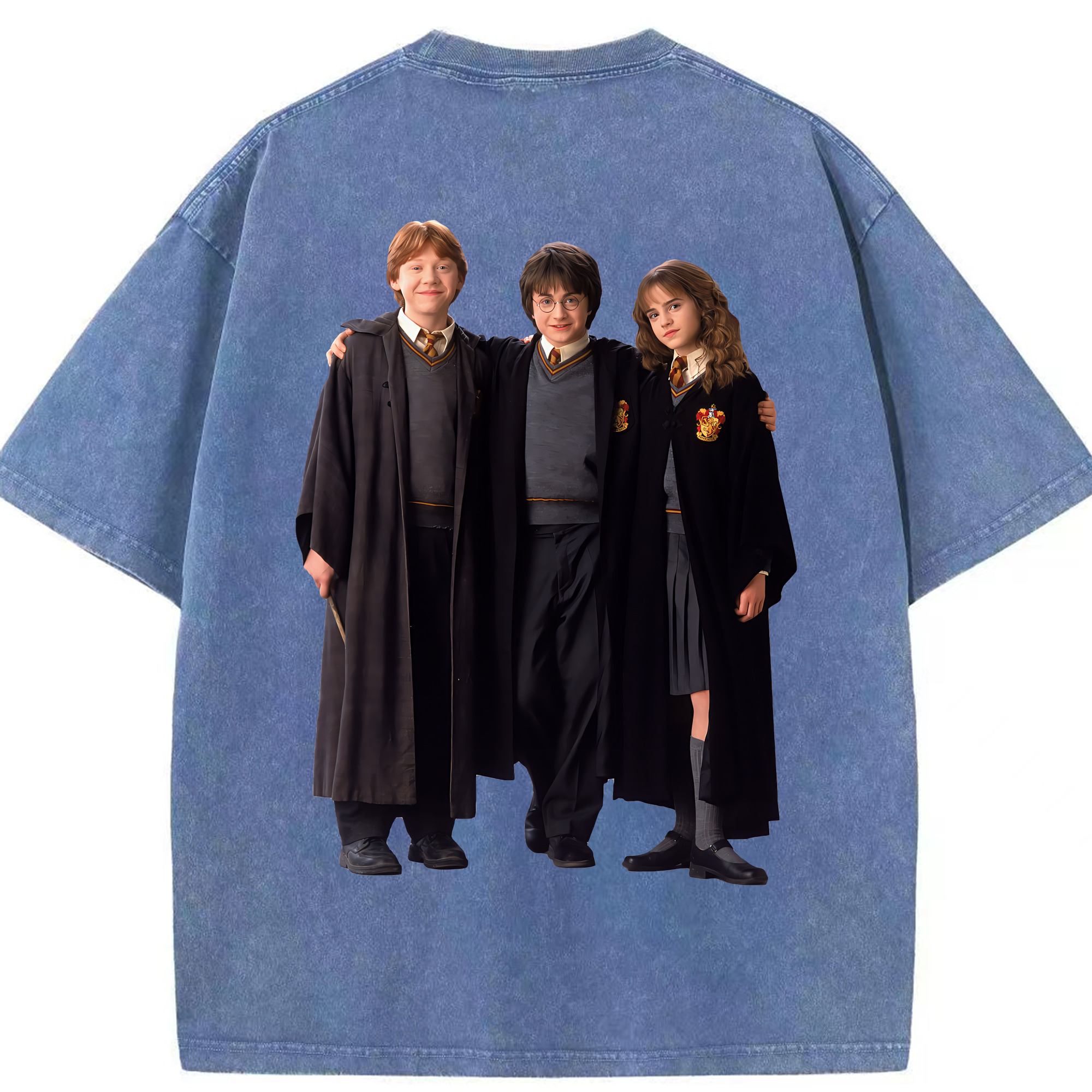（画像用） Harry Potter ハリー・ポッターシリーズ 綿100% ヴィンテージ風 半袖Tシャツ（背面プリント）