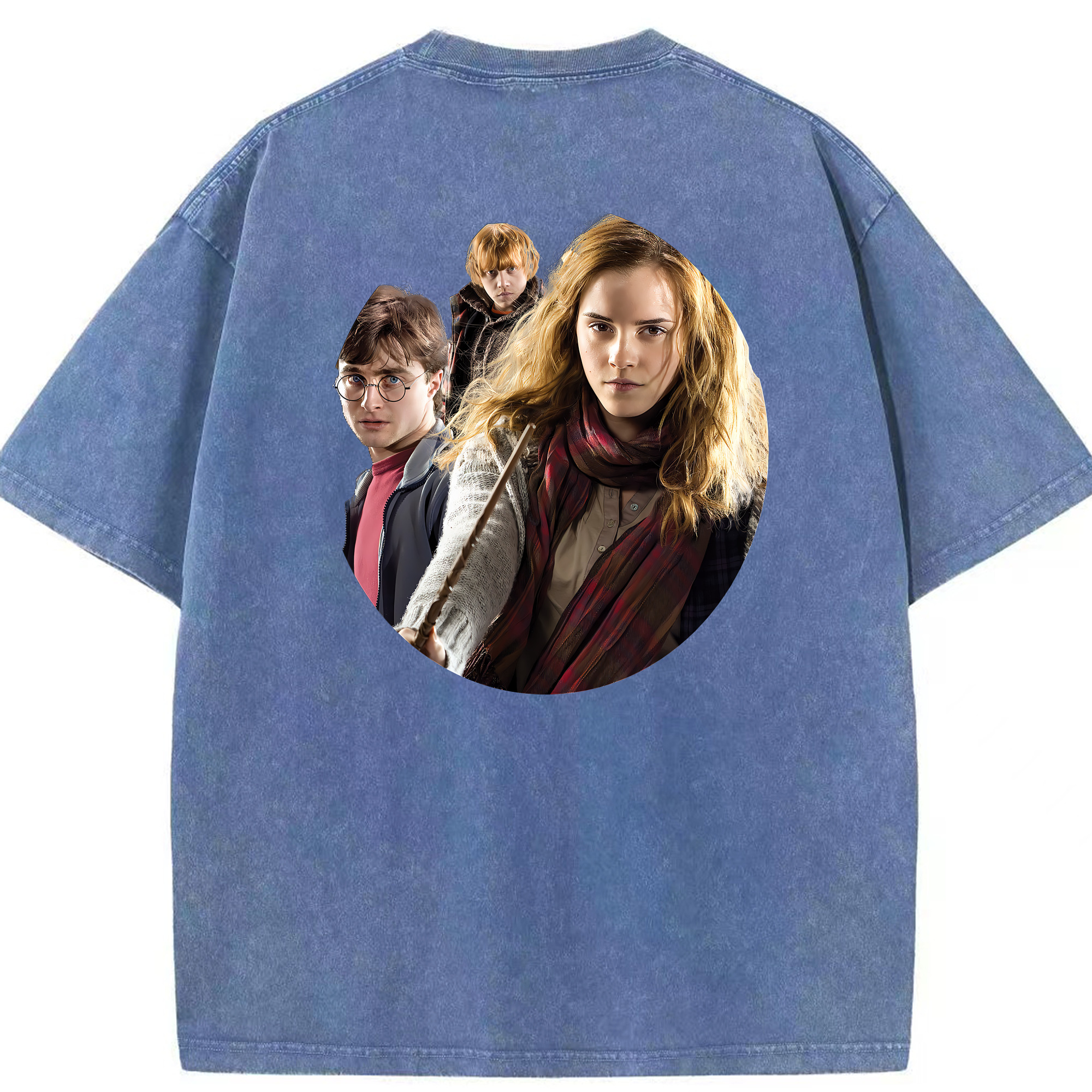 （画像用） Harry Potter ハリー・ポッターシリーズ 綿100% ヴィンテージ風 半袖Tシャツ（背面プリント）