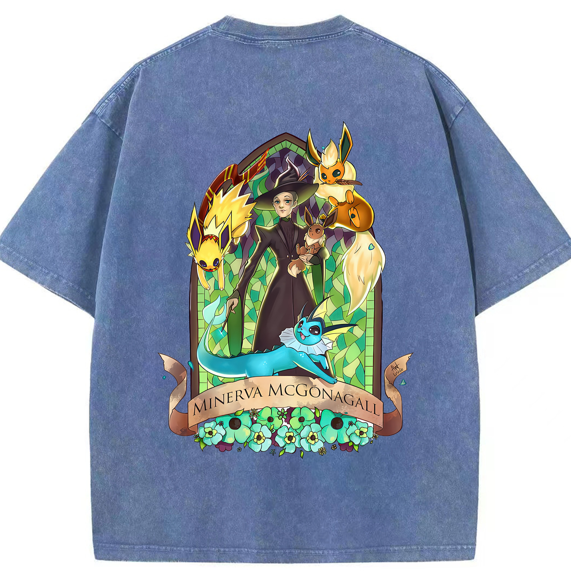 （画像用） Harry Potter ハリー・ポッターシリーズ 綿100% ヴィンテージ風 半袖Tシャツ（背面プリント）