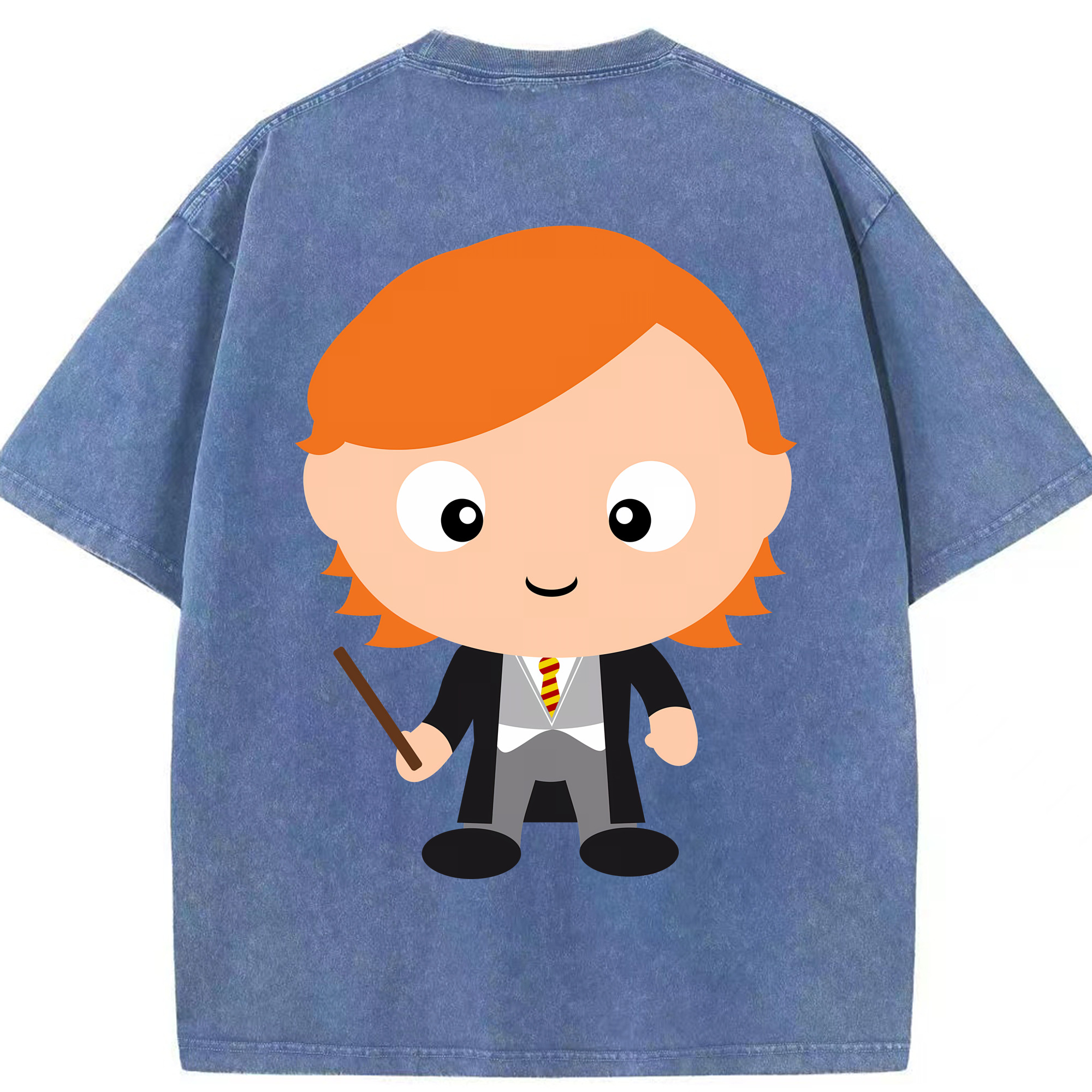 （画像用） Harry Potter ハリー・ポッターシリーズ 綿100% ヴィンテージ風 半袖Tシャツ（背面プリント）