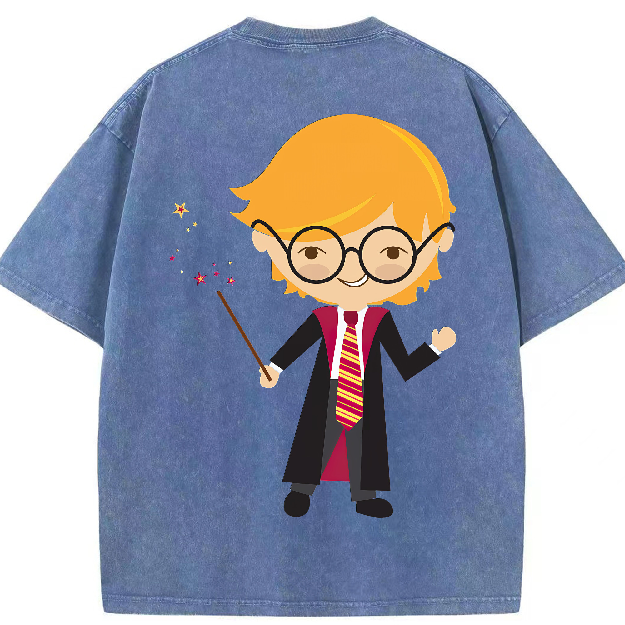 （画像用） Harry Potter ハリー・ポッターシリーズ 綿100% ヴィンテージ風 半袖Tシャツ（背面プリント）