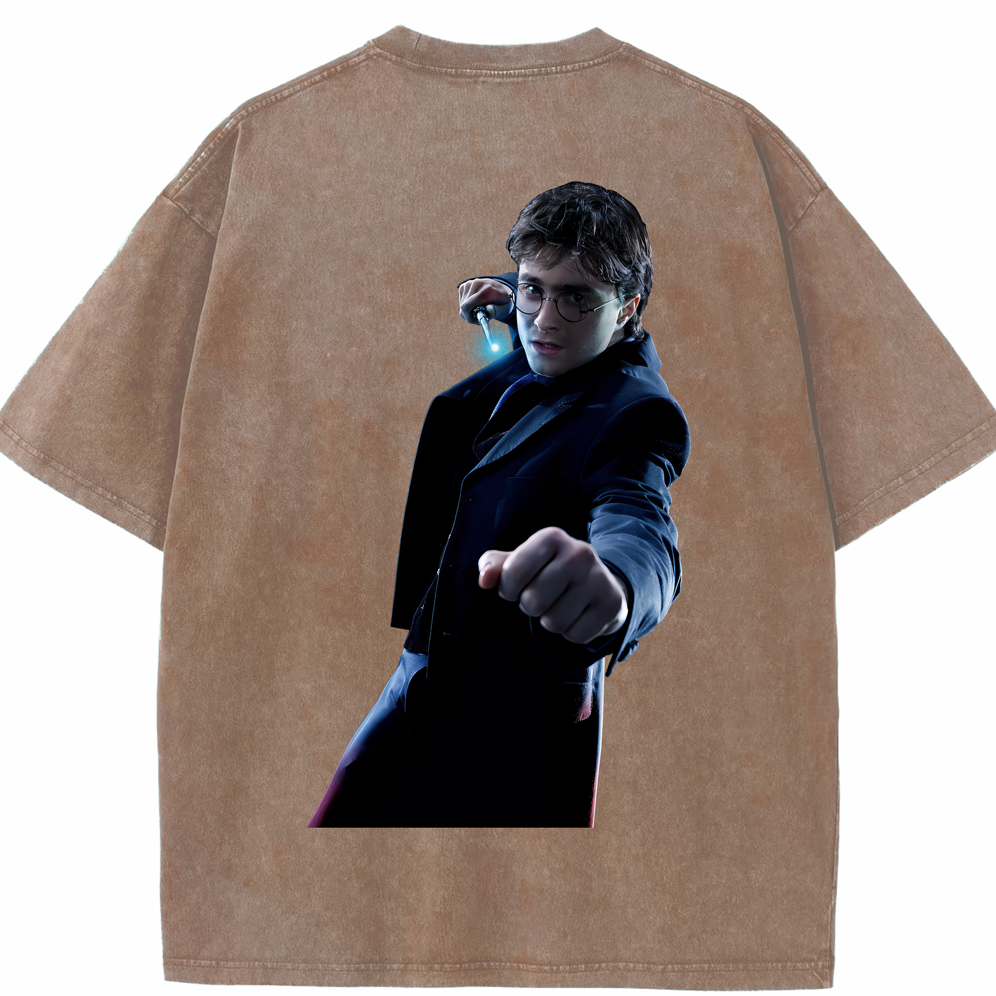 （画像用） Harry Potter ハリー・ポッターシリーズ 綿100% ヴィンテージ風 半袖Tシャツ（背面プリント）
