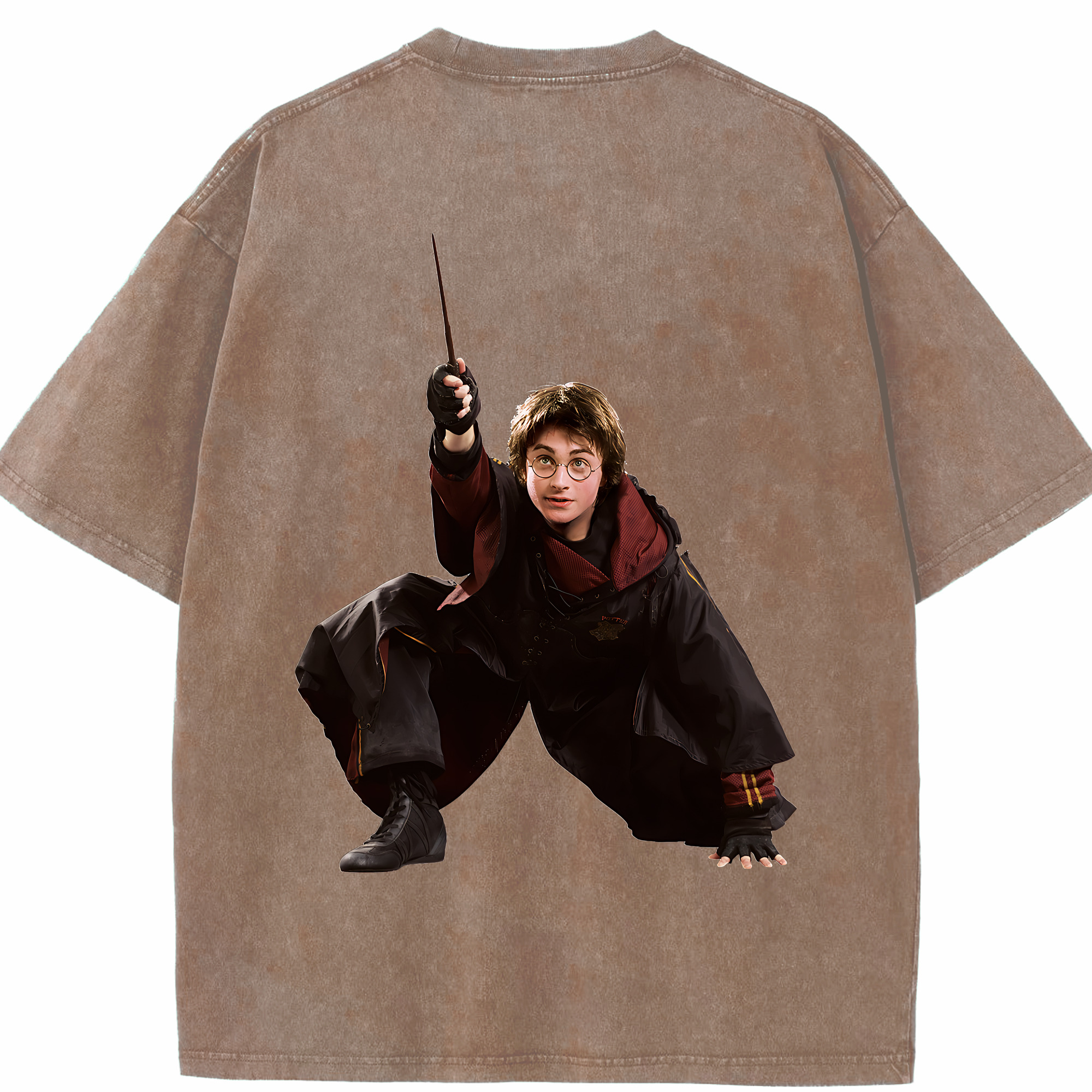 （画像用） Harry Potter ハリー・ポッターシリーズ 綿100% ヴィンテージ風 半袖Tシャツ（背面プリント）