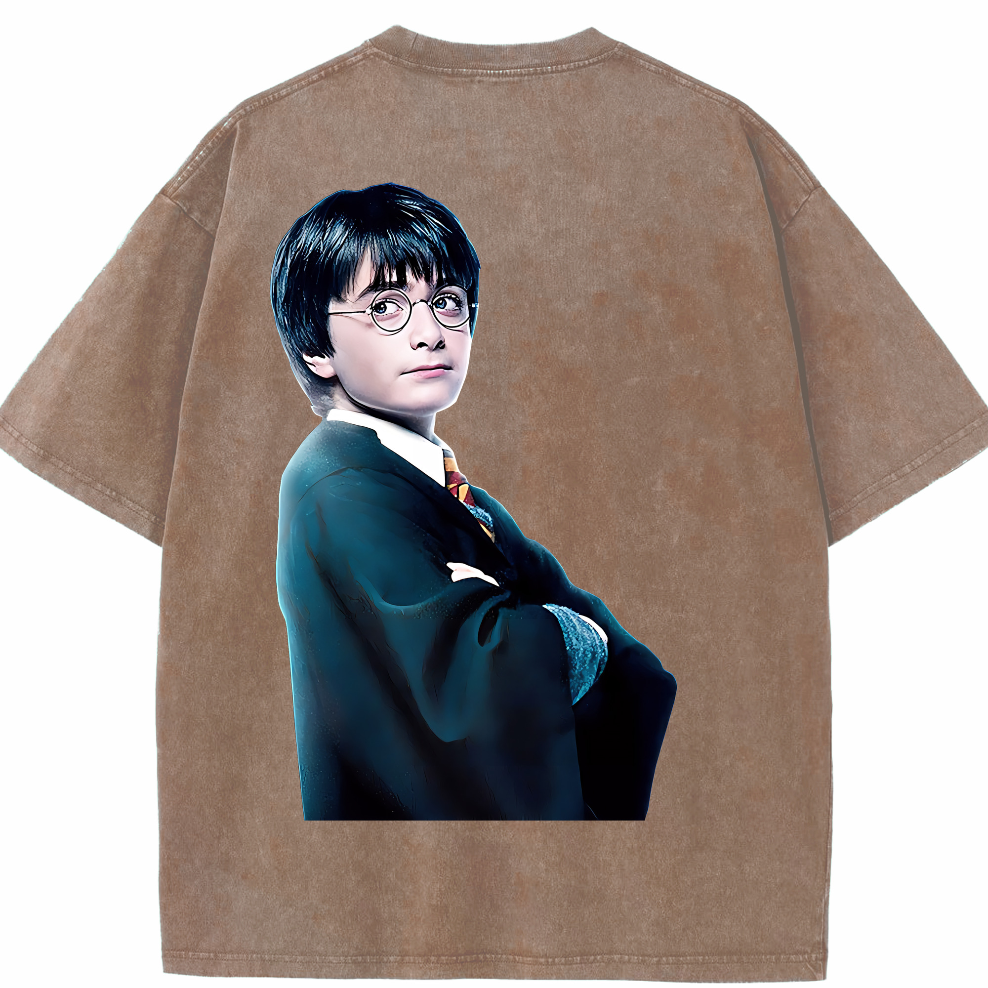 （画像用） Harry Potter ハリー・ポッターシリーズ 綿100% ヴィンテージ風 半袖Tシャツ（背面プリント）
